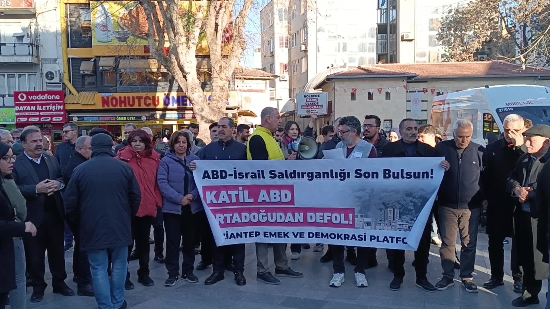 Gaziantep Emek ve Demokrasi Platformu ABD ve İsrail'i protesto etti