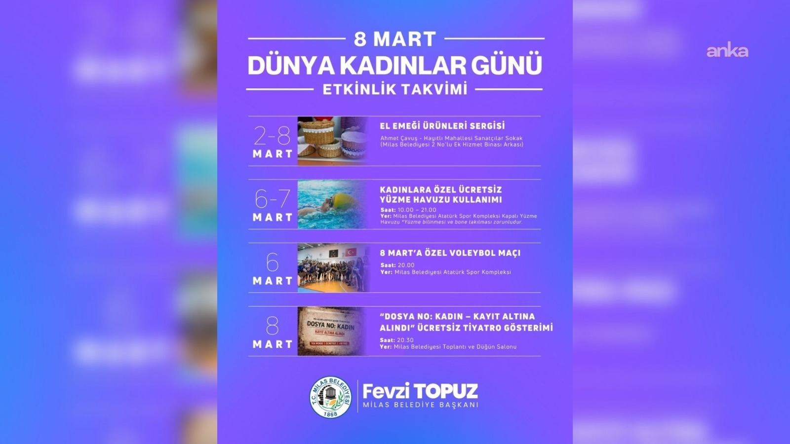 Milas Belediyesi, 8 Mart’ı etkinliklerle kutlayacak