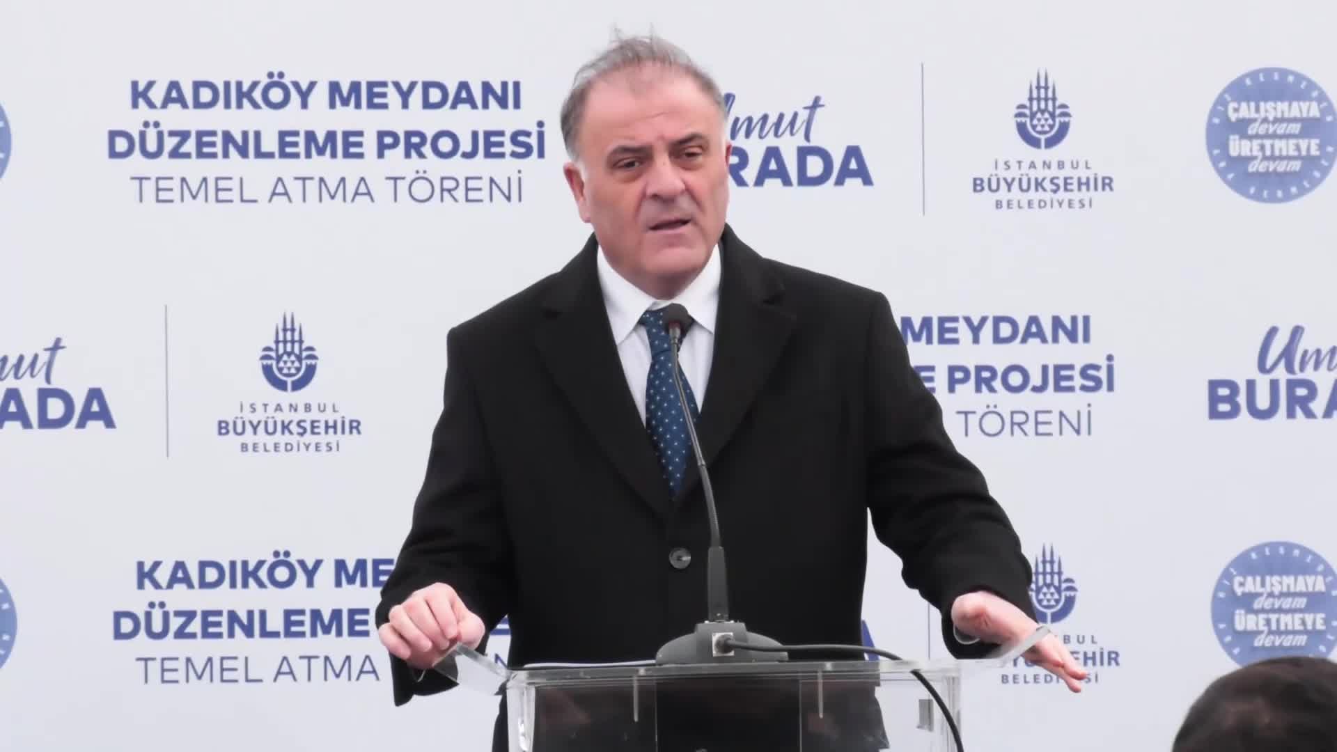 ‘Kadıköy Meydanı Düzenleme Projesi Temel Atma Töreni’nde konuşan Nuri Aslan: Ekrem Başkan gelecek, emanetini geri alacak ve daha iyi hizmetler yapacak