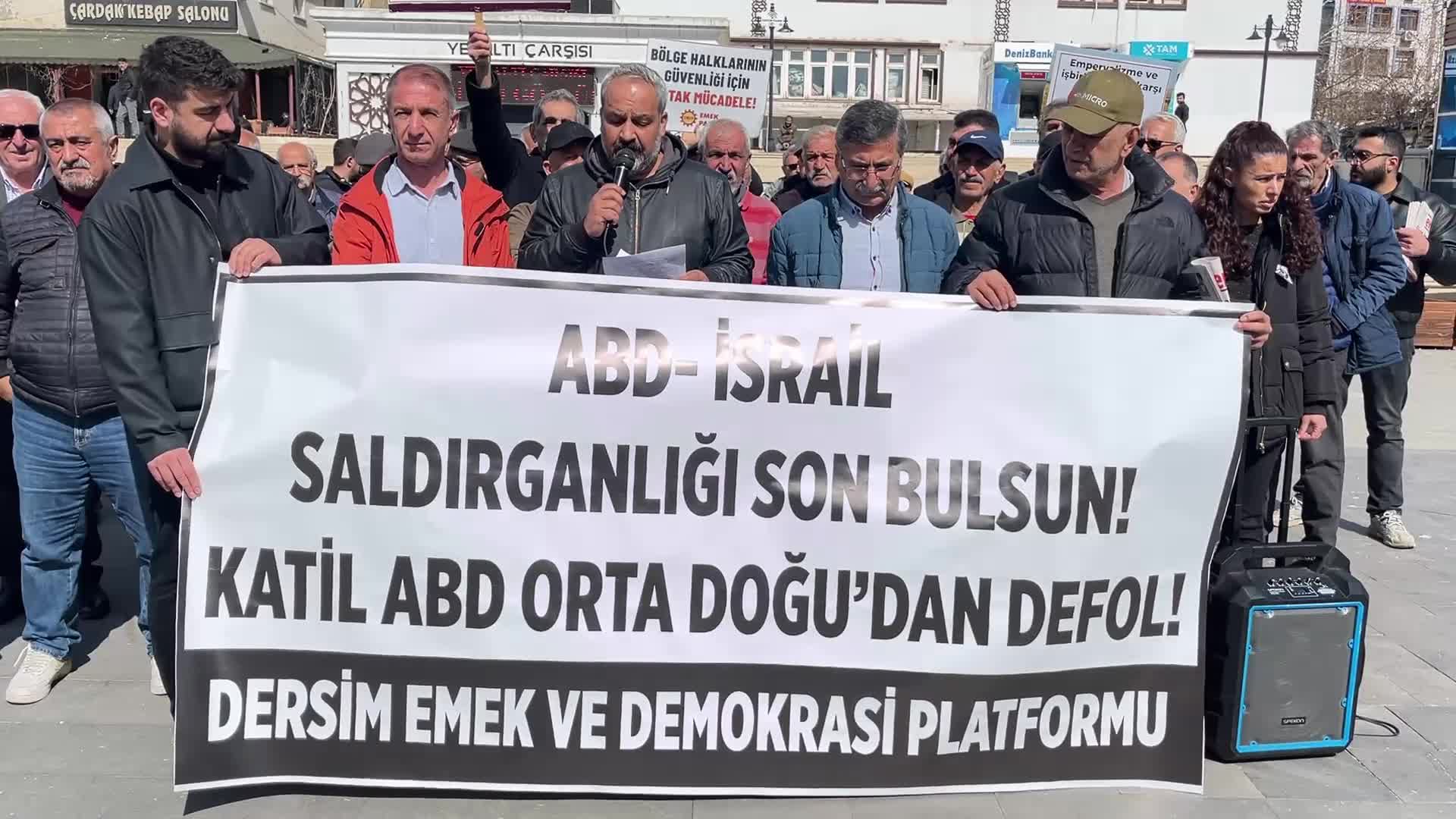 ABD ve İsrail'in İran'a saldırıları Tunceli’de protesto edildi