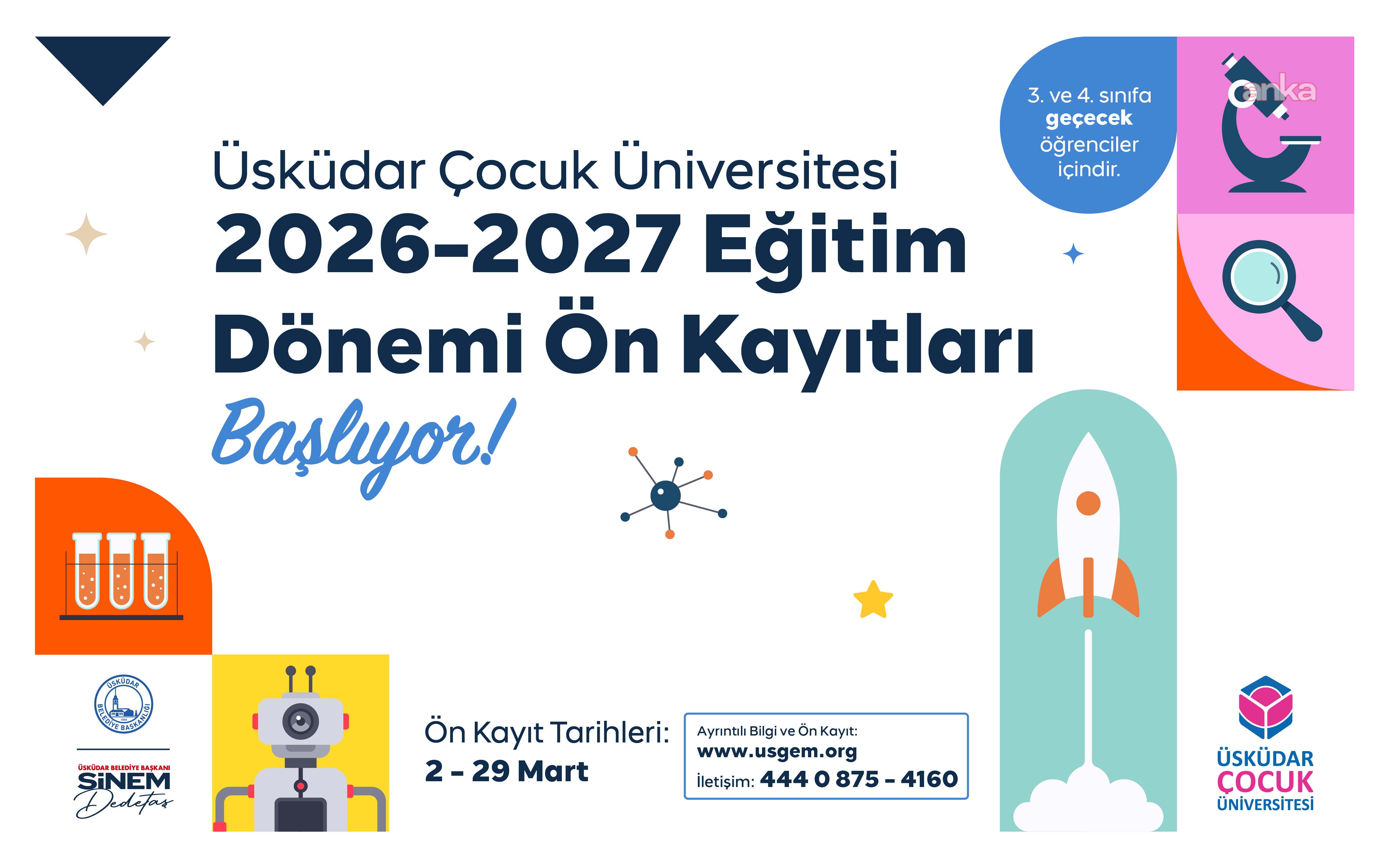 Üsküdar Çocuk Üniversitesi’nde 2026–2027 eğitim dönemi ön kayıtları başlıyor