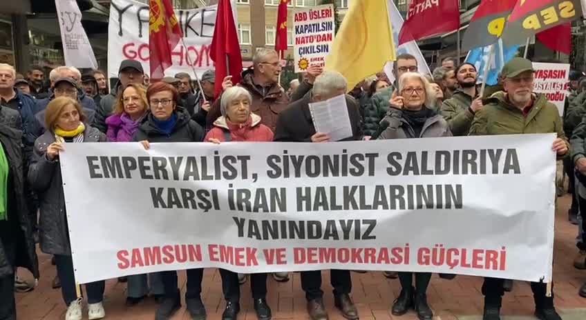 Samsun Emek ve Demokrasi Güçleri'nden ABD ve İsrail'e protesto: Emperyalist, Siyonist saldırıya karşı İran halkının yanındayız