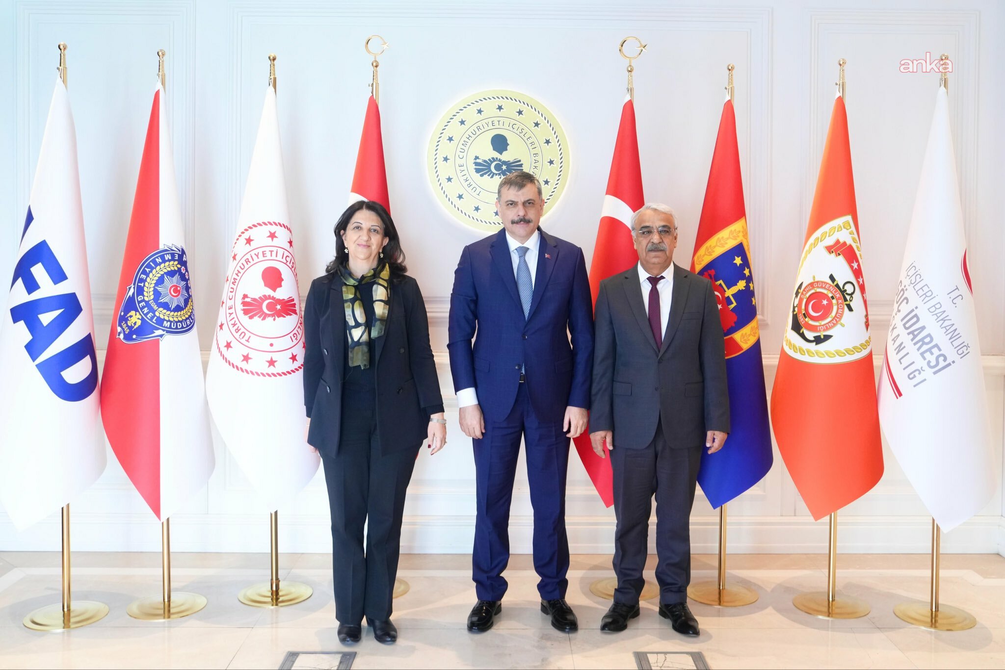 DEM Parti İmralı Heyeti, İçişleri Bakanı Mustafa Çiftçi'yi makamında ziyaret etti