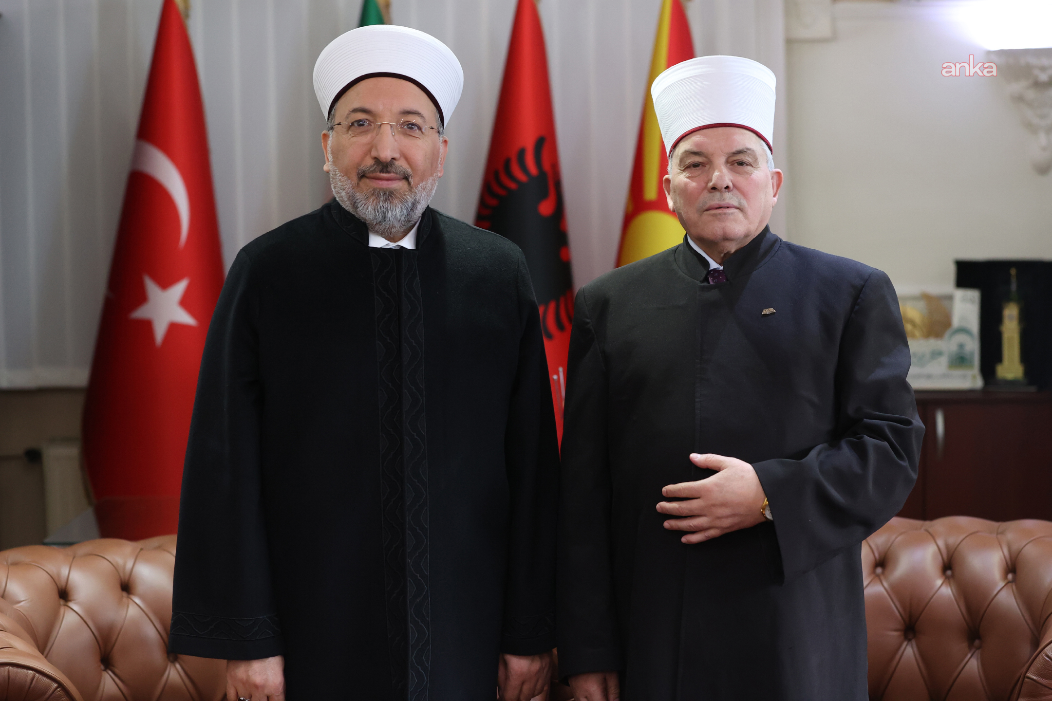 Diyanet İşleri Başkanı Arpaguş'tan Kuzey Makedonya İslam Dini Birliği Başkanı Şakir Fetahu'ya ziyaret