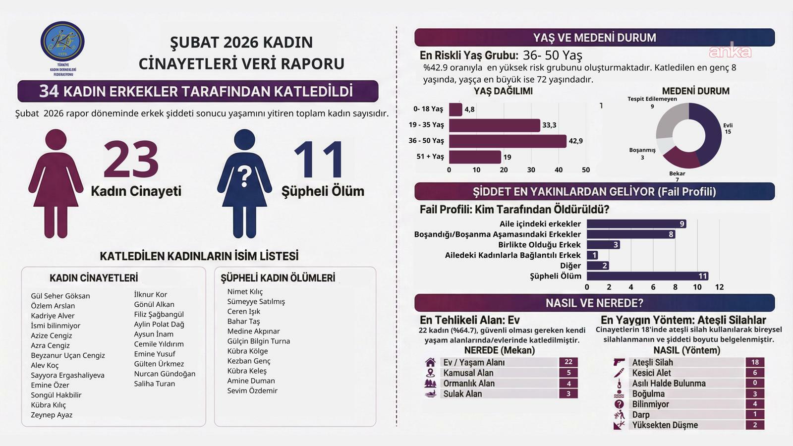 Türkiye Kadın Dernekleri Federasyonu: Şubat 2026'da 23 kadın cinayeti işlendi, 11 kadın ise şüpheli şekilde öldürüldü