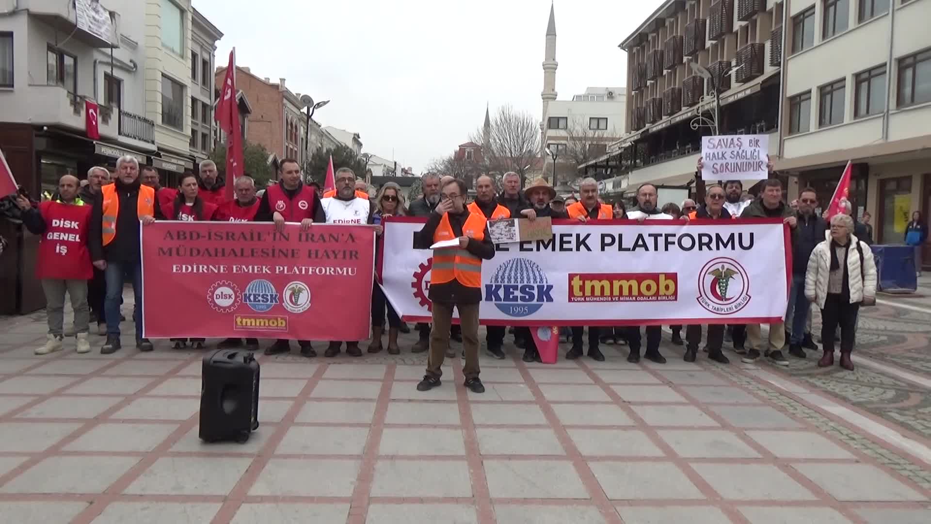 ABD ve İsrail'in, İran'a saldırıları Edirne'de protesto edildi
