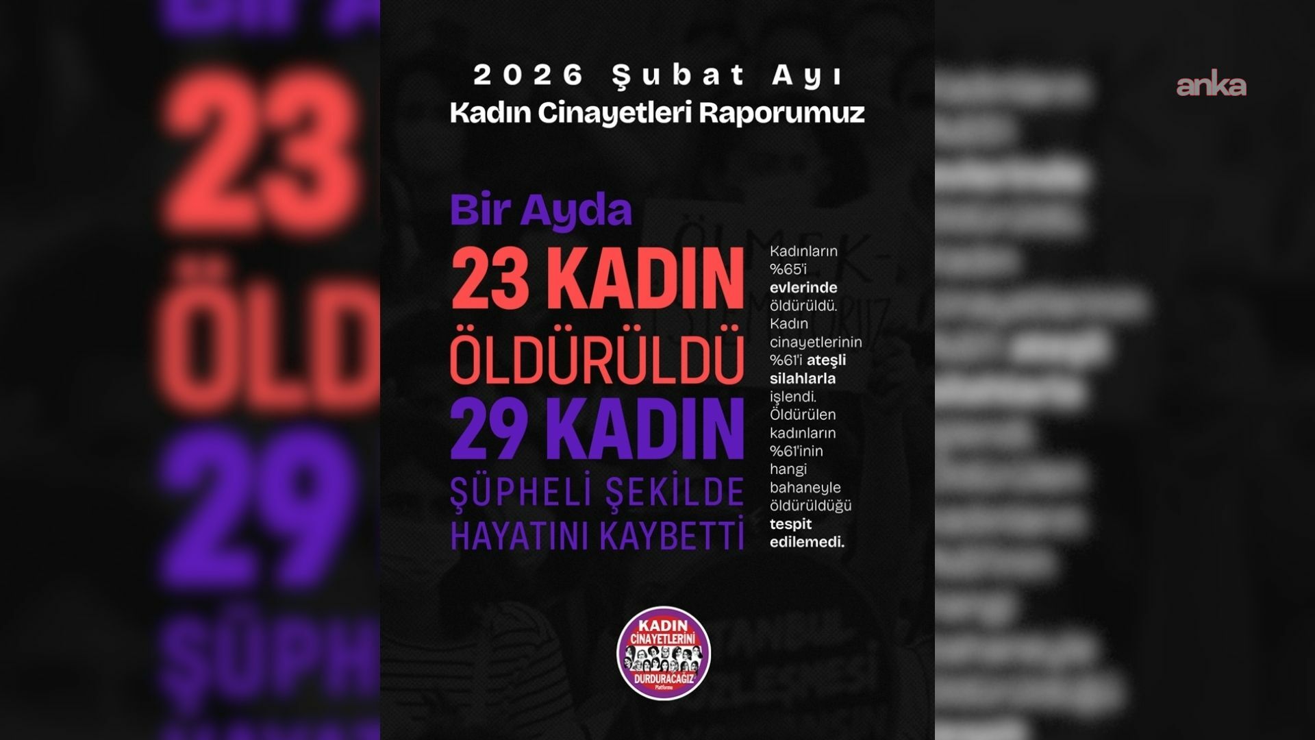 Kadın Cinayetlerini Durduracağız Platformu'nun şubat ayı raporu: 23 kadın öldürüldü, 29 kadın şüpheli şekilde ölü bulundu