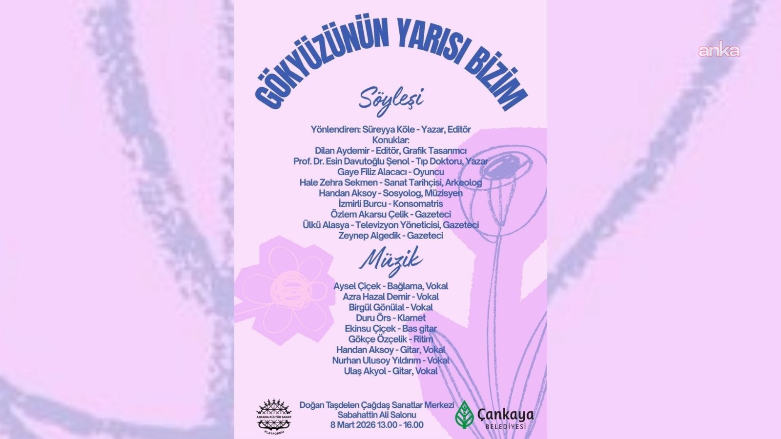 Ankara Kültür Sanat Platformu’ndan 8 Mart’ta söyleşi ve müzik dinletisi