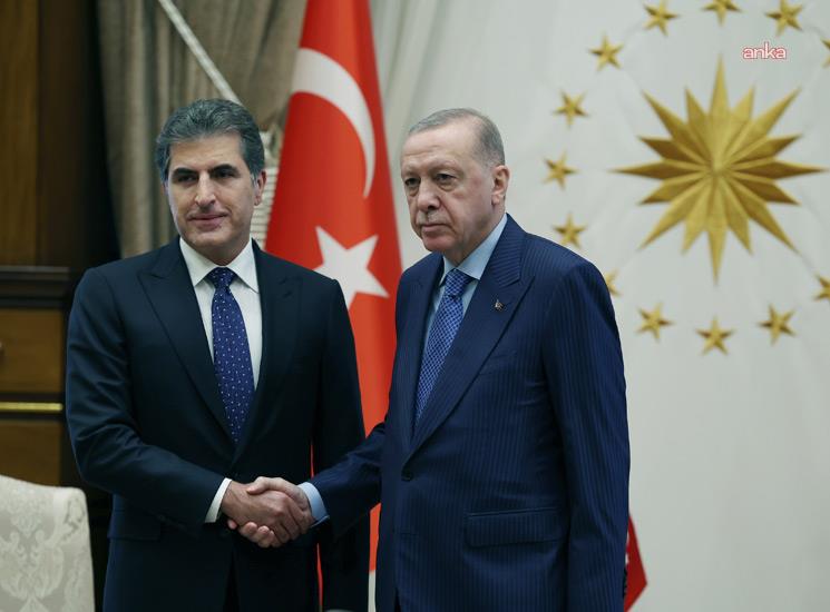Cumhurbaşkanı Erdoğan, Irak Kürt Bölgesel Yönetimi Başkanı Neçirvan Barzani ile görüştü