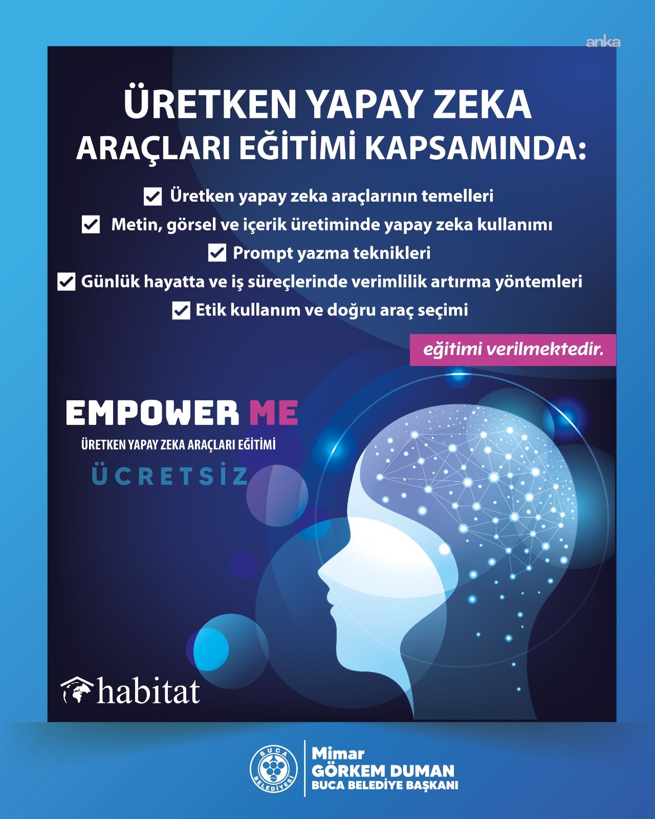 Buca’da gençler için ücretsiz yapay zeka eğitimi başlıyor