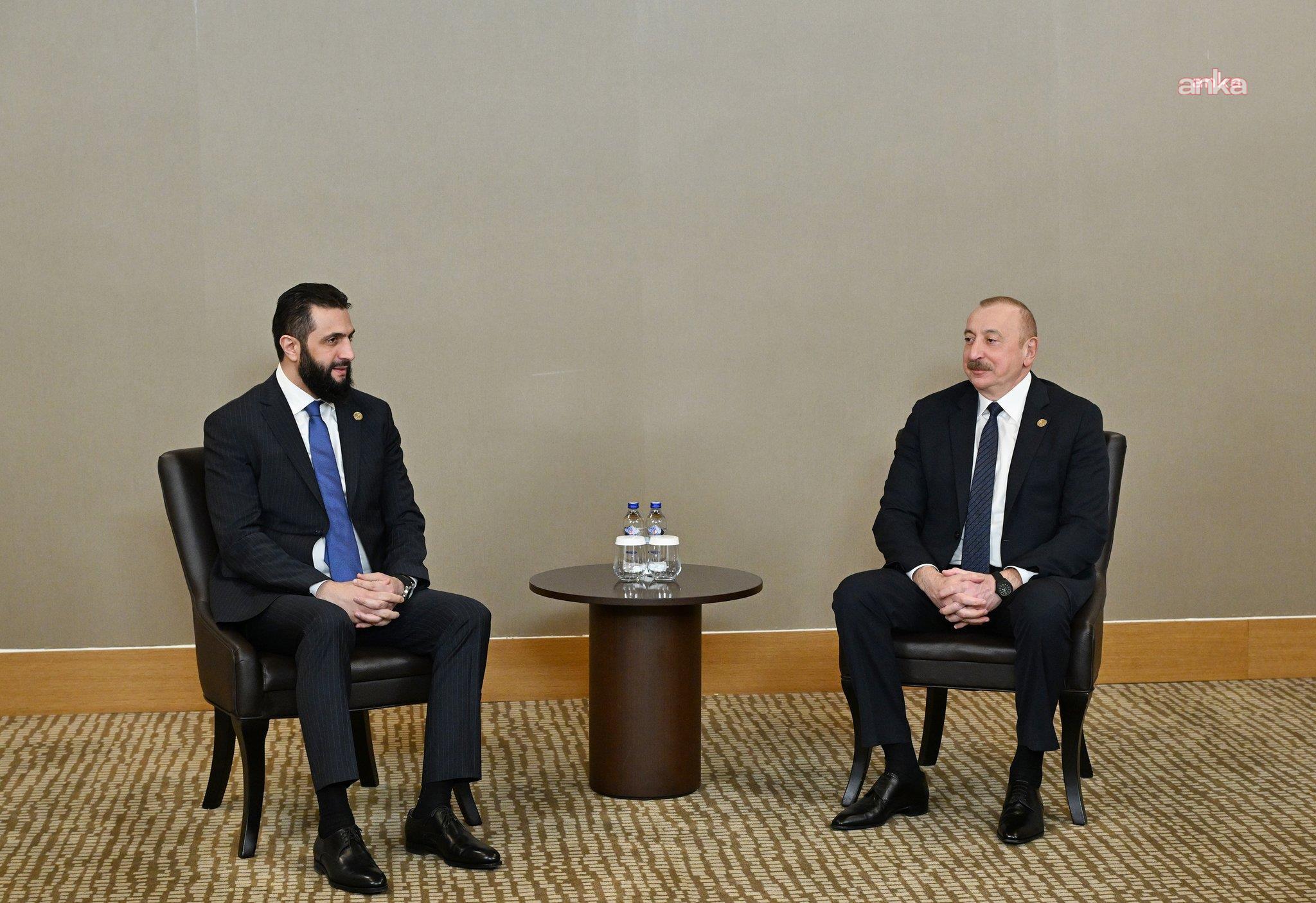 Suriye Cumhurbaşkanı Şara ile Azerbaycan Cumhurbaşkanı Aliyev, bölgesel gelişmelere ilişkin telefon görüşmesi yaptı