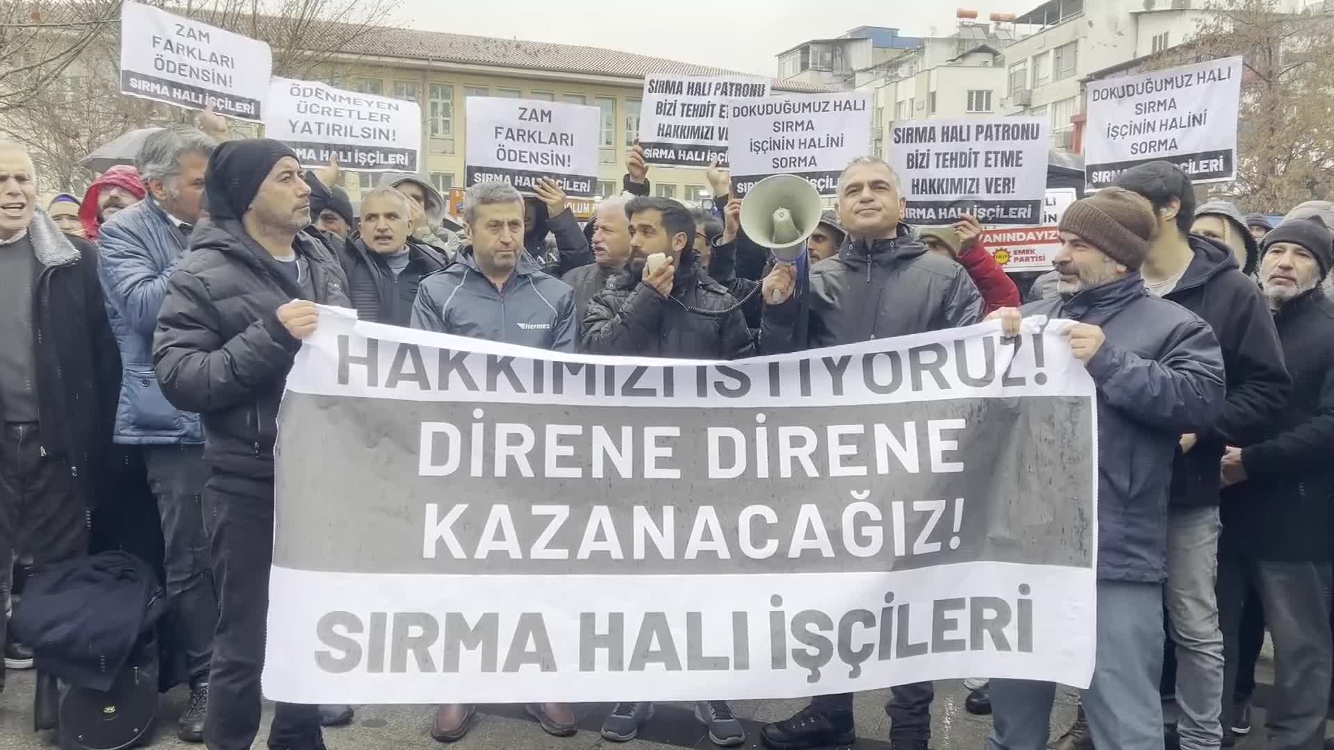 Sırma Halı işçilerinden protesto: "Zam farkları ve maaşlarımız ödenmeli"