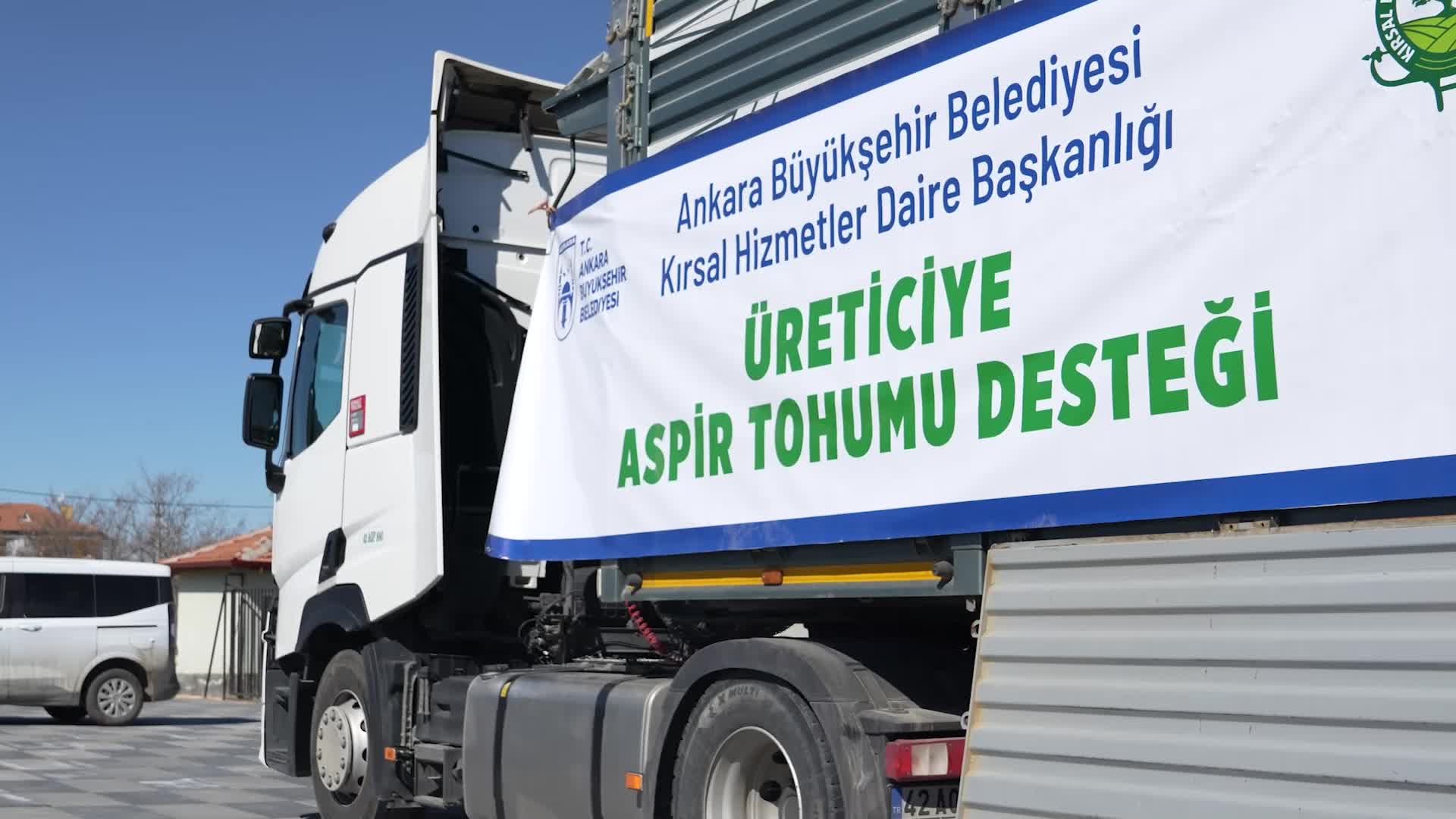 Ankara Büyükşehir Belediyesi'nden Şereflikoçhisar’da 15 bin 450 kilogram aspir tohumu dağıtımı