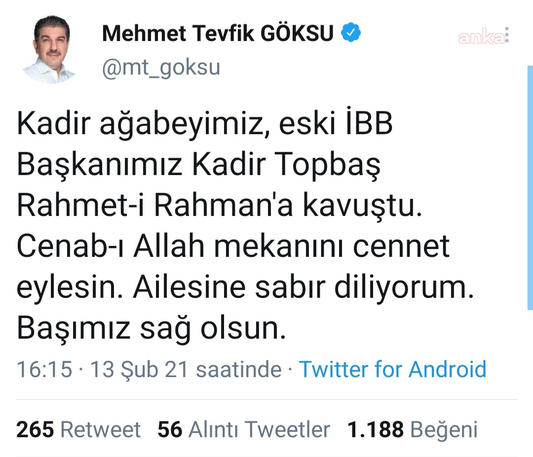 ESKİ İBB BAŞKANI KADİR TOPBAŞ HAYATINI KAYBETTİ