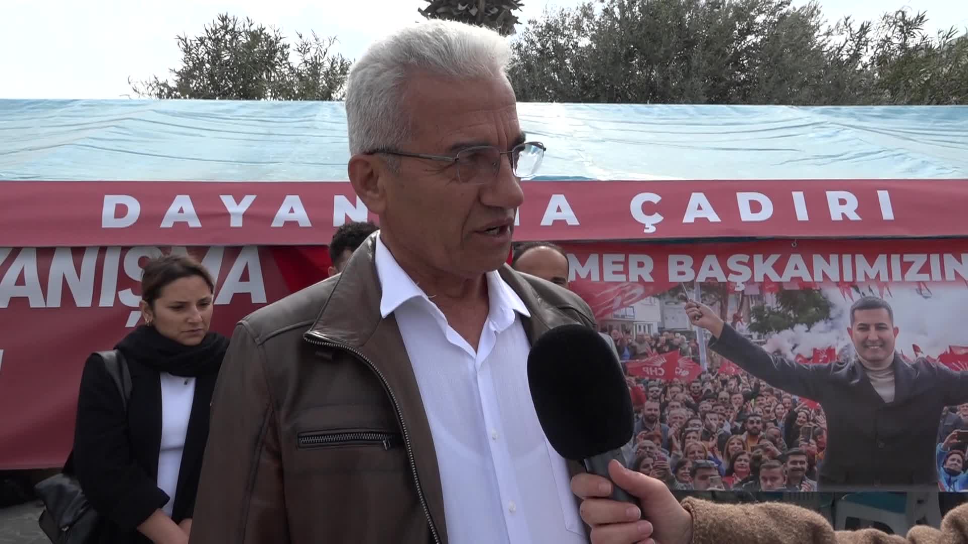 CHP Karacasu İlçe Örgütü'nden Ömer Günel için kurulan Adalet ve Dayanışma Çadırı'na destek ziyareti