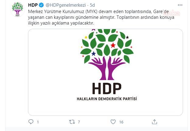 HDP, GARA’DAKİ ÖLÜMLERLE İLGİLİ AÇIKLAMA YAPACAK