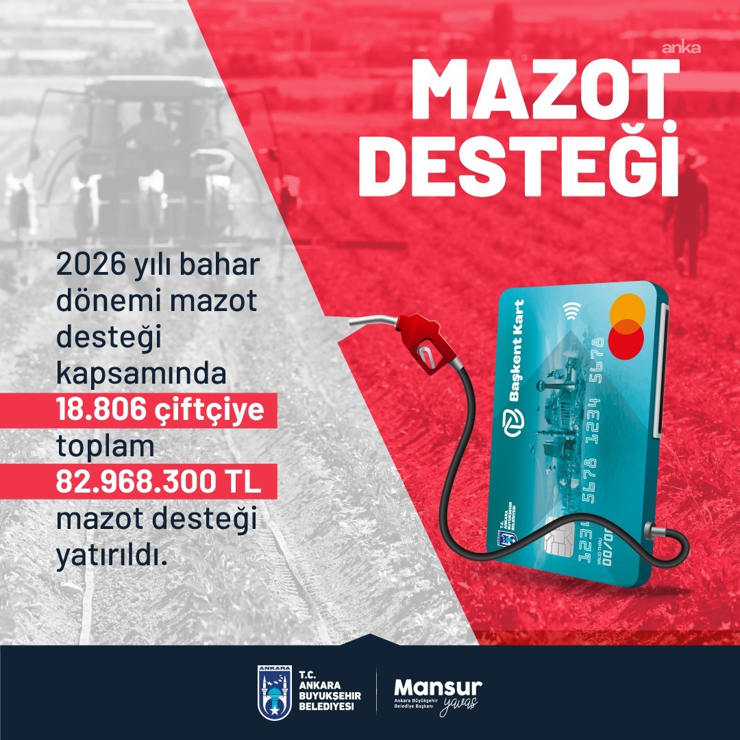 Ankara Büyükşehir Belediyesi'nden bayram öncesi çiftçiye mazot desteği