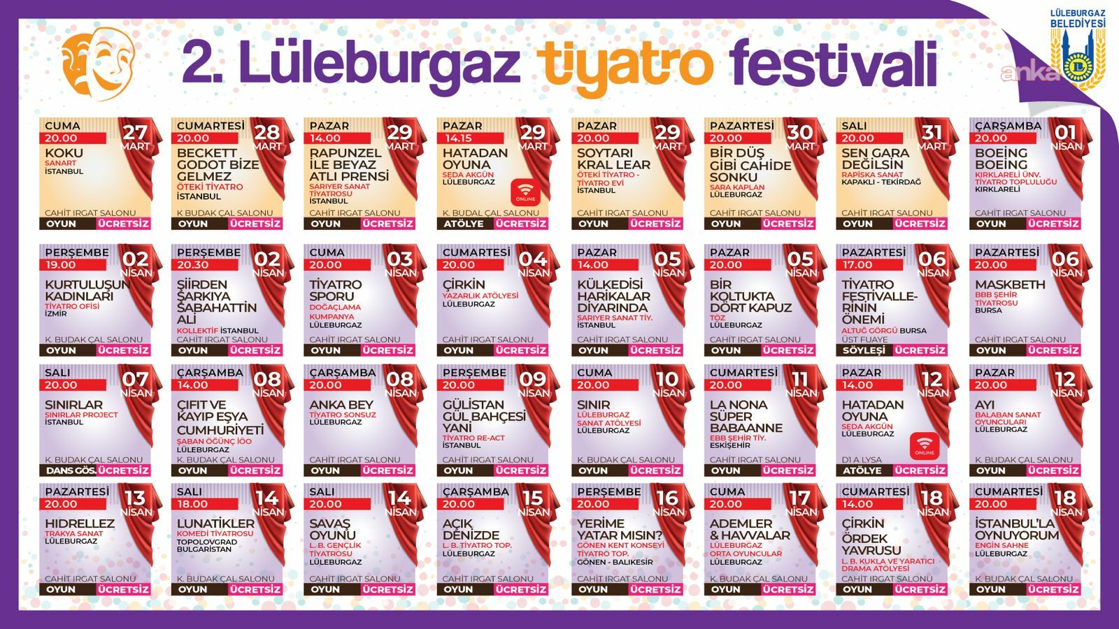 Lüleburgaz 2. Tiyatro Festivali başlıyor