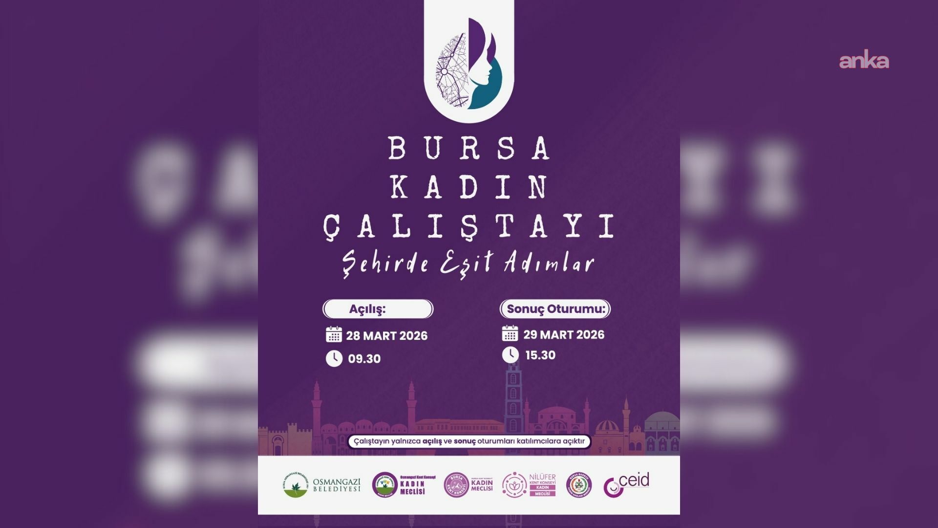 Osmangazi’de “Şehirde Eşit Adımlar: Bursa Kadın Çalıştayı” düzenleniyor