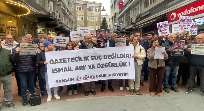 Gazeteci İsmail Arı’nın tutuklanması Samsun'da protesto edildi