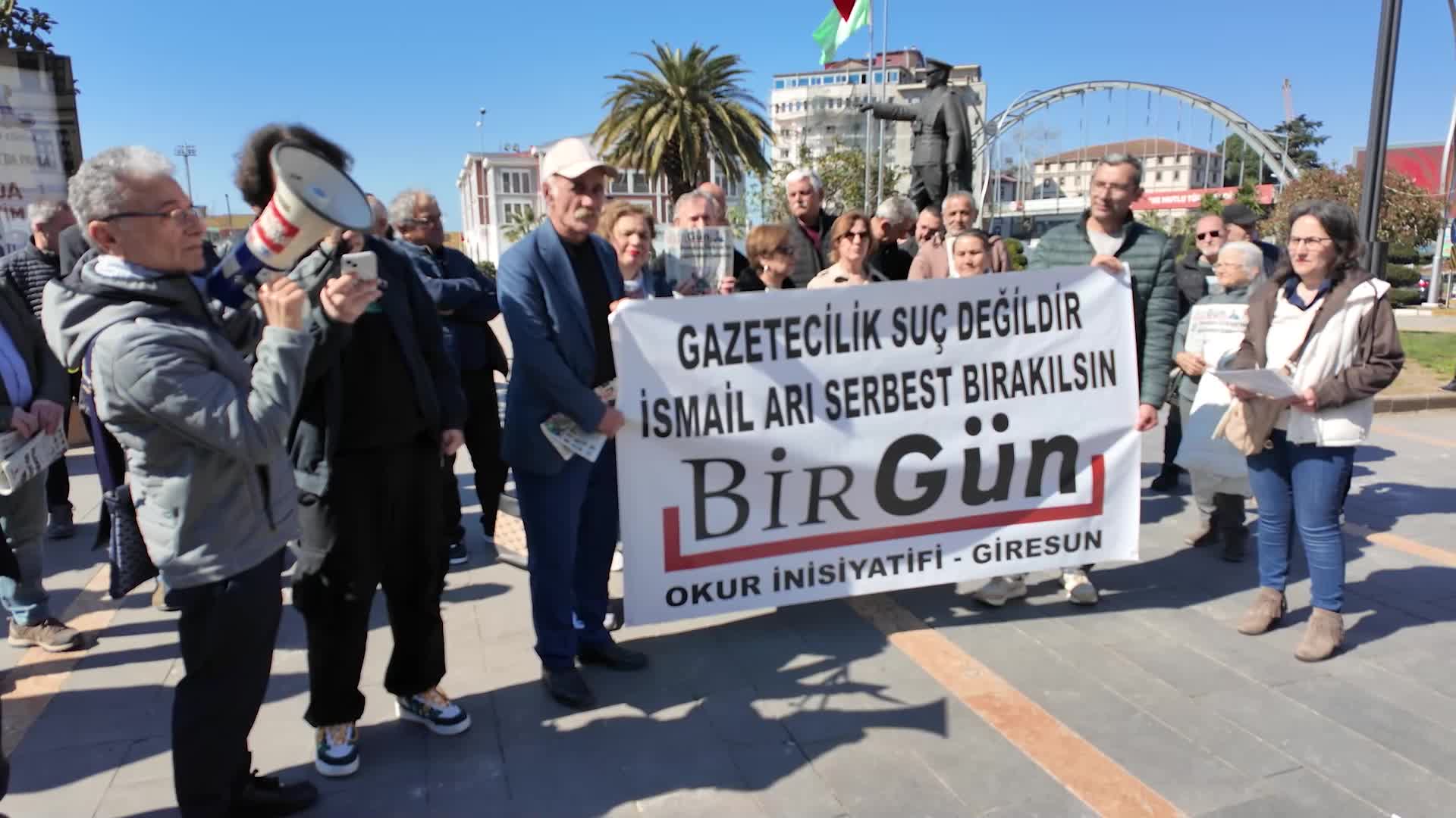 Giresun'da İsmail Arı'nın tutuklanması protesto edildi