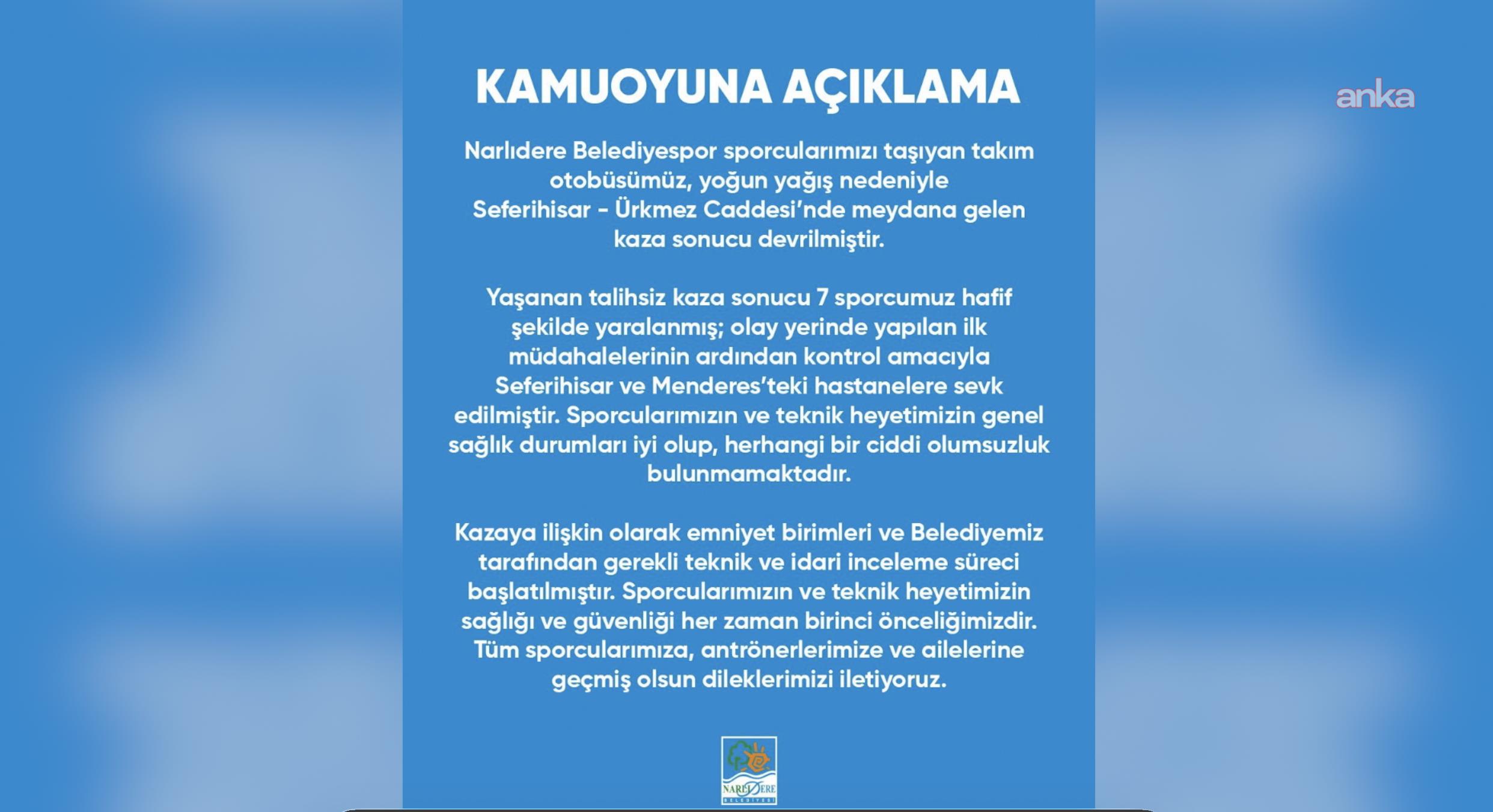 İzmir’de sporcuları taşıyan otobüs devrildi: 7 yaralı