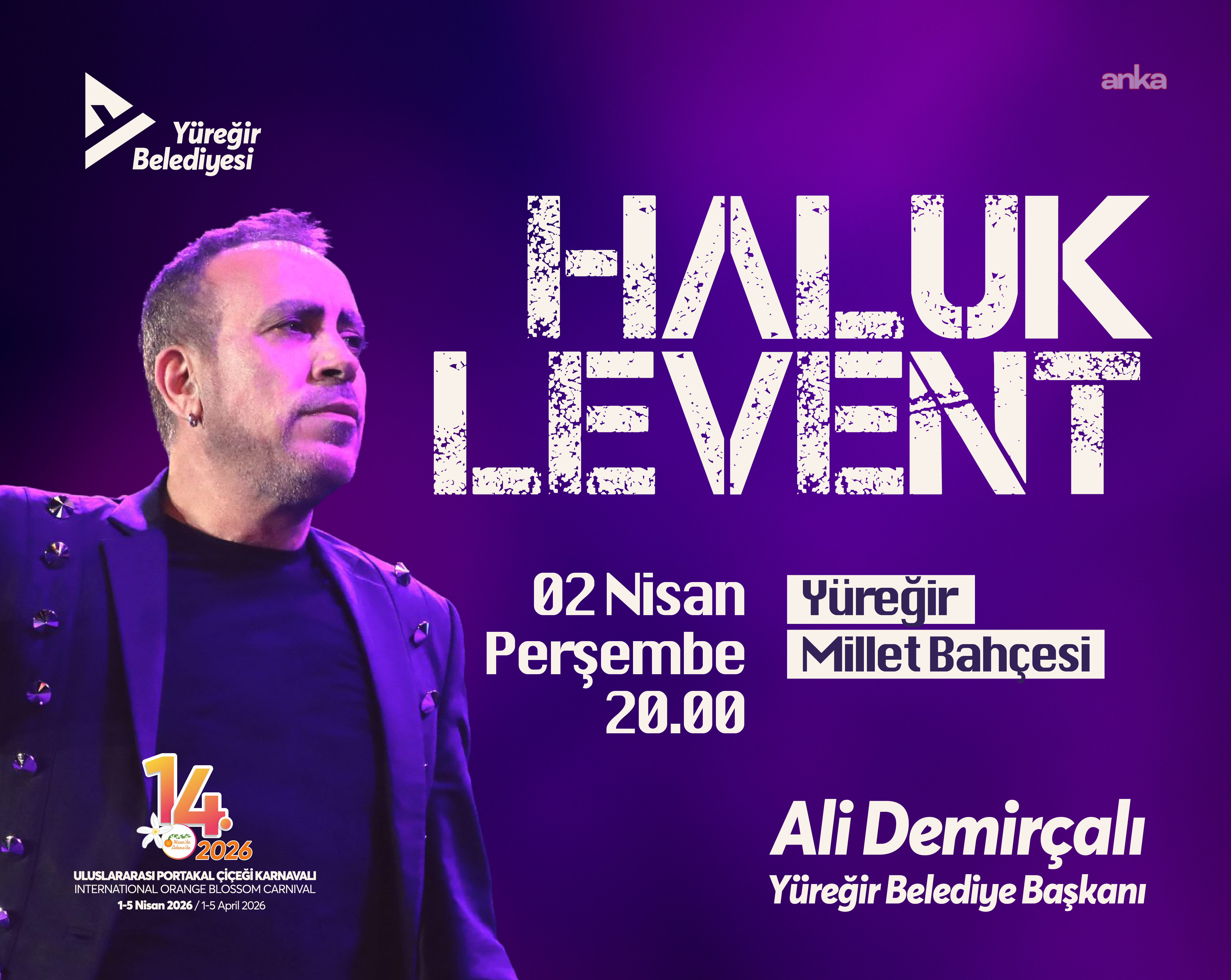 Yüreğir’de karnaval coşkusu, Haluk Levent konseriyle zirveye taşınacak