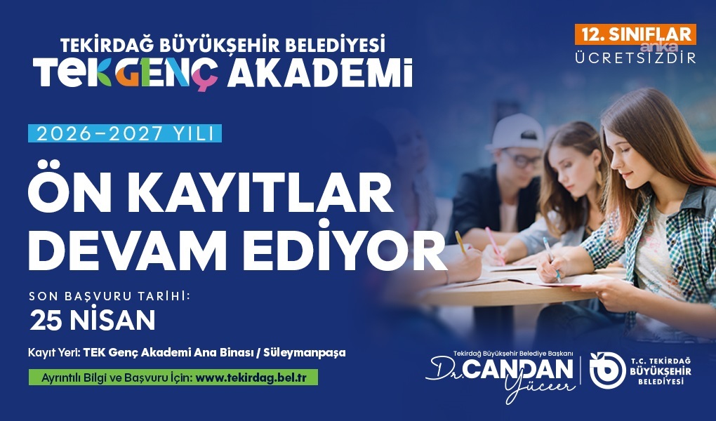 Tekirdağ Büyükşehir Belediyesi TEK Genç Akademi’de yeni dönem kayıtları sürüyor