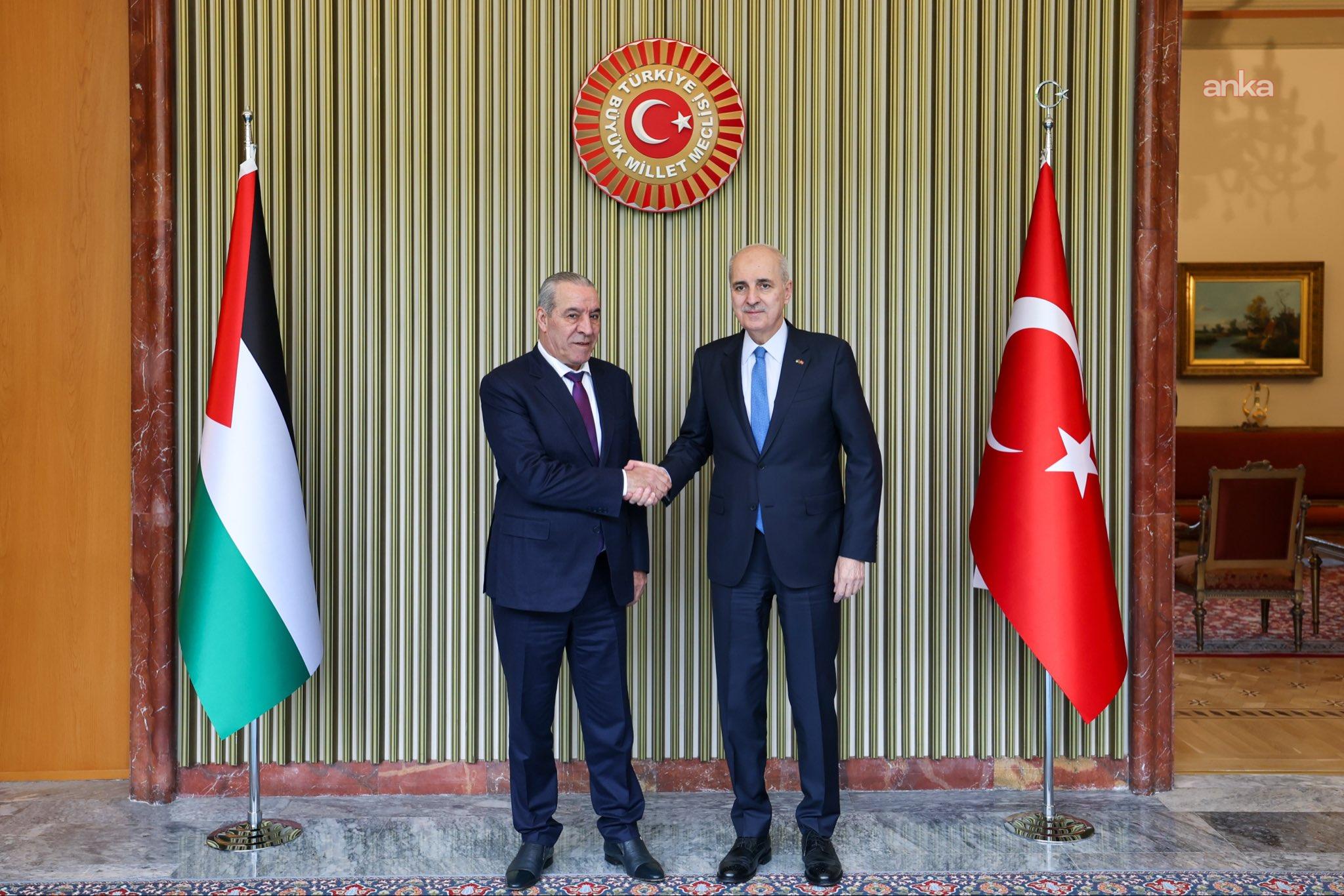 TBMM Başkanı Kurtulmuş, Filistinli heyetle TBMM'de bir araya geldi