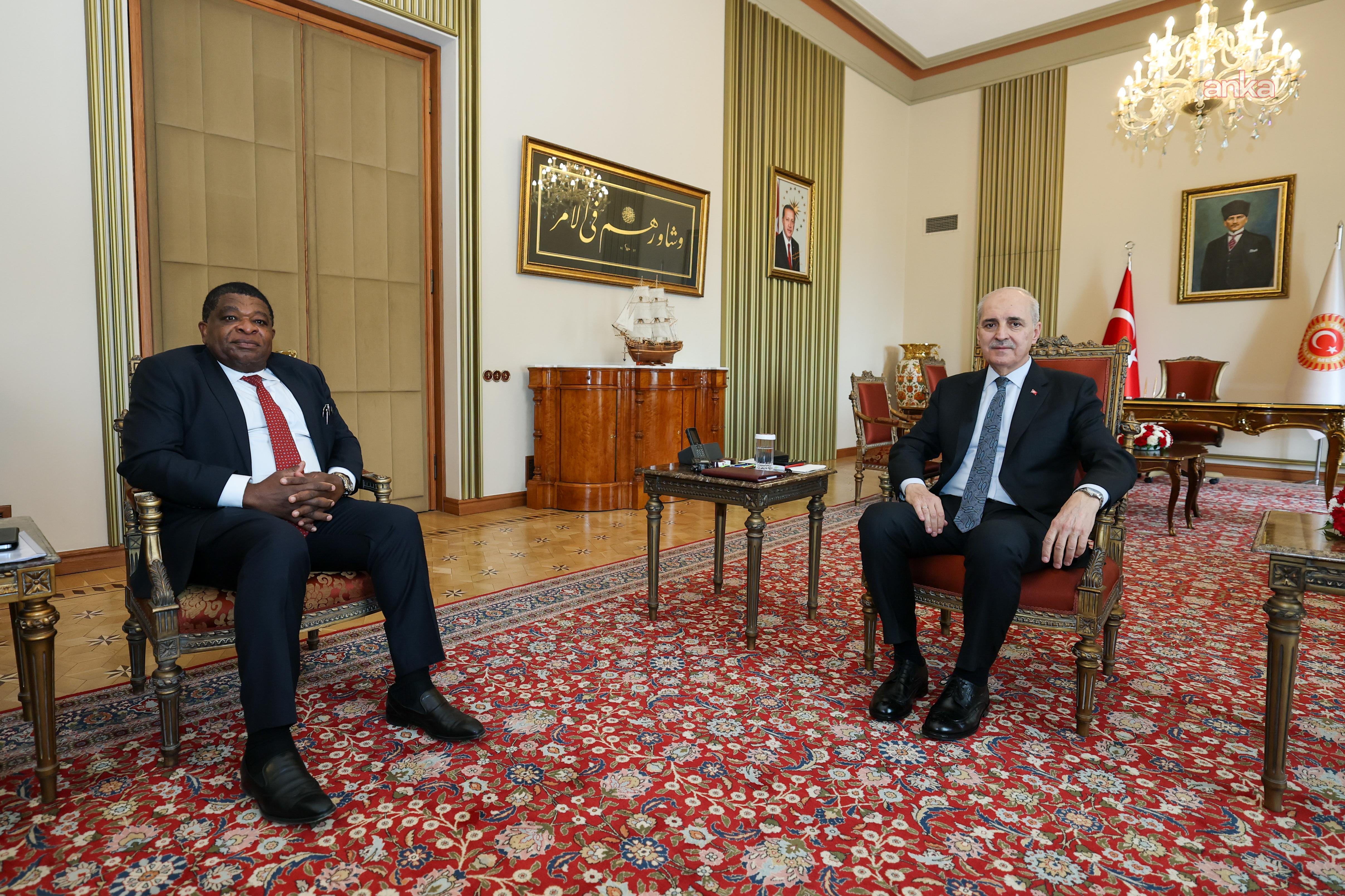 TBMM Başkanı Kurtulmuş, PAB Genel Sekreteri Chungong'u Meclis'te kabul etti