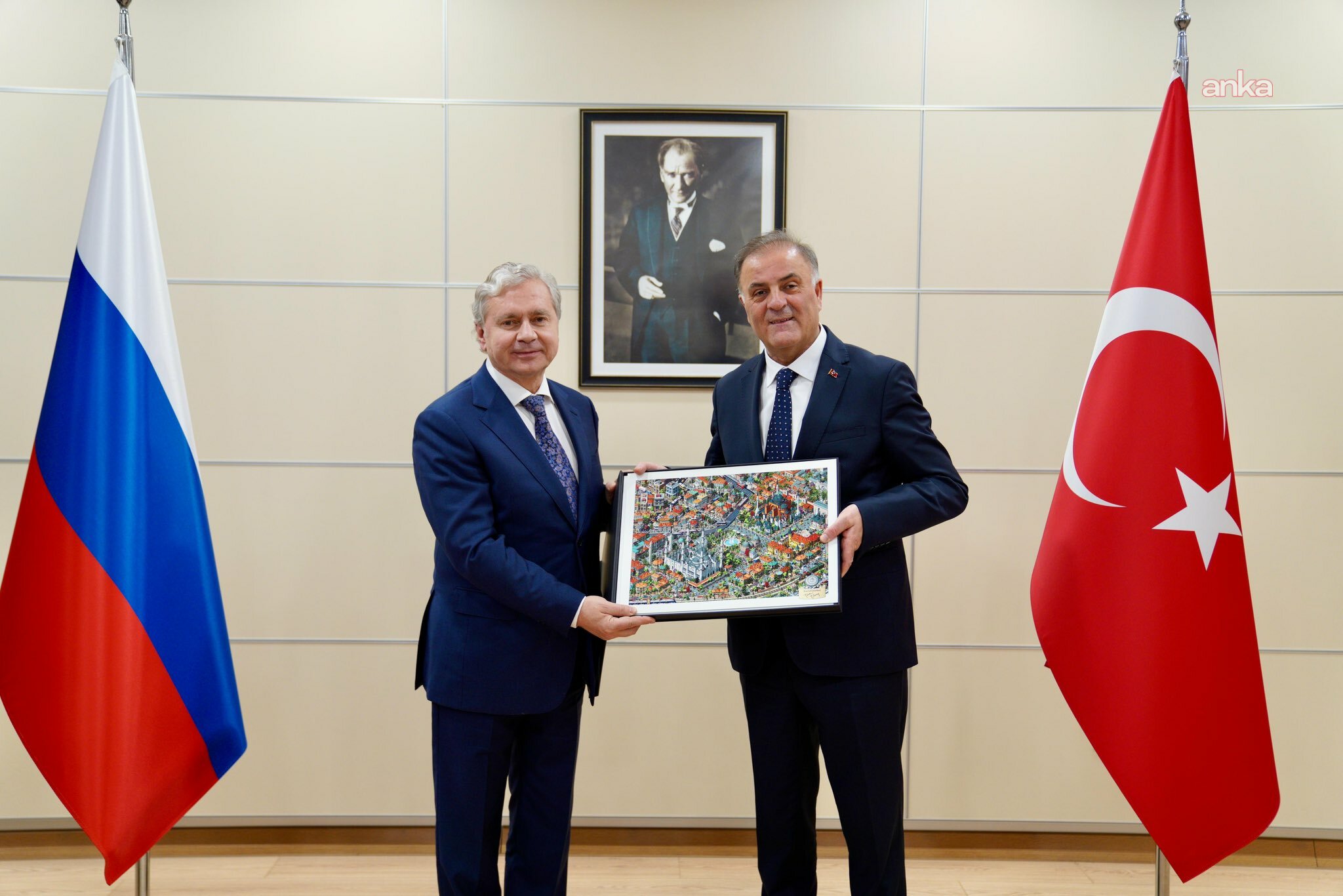 İstanbul Büyükşehir Belediye Başkan Vekili Aslan ile Moskova Hükümeti Bakanı Cheremin görüştü