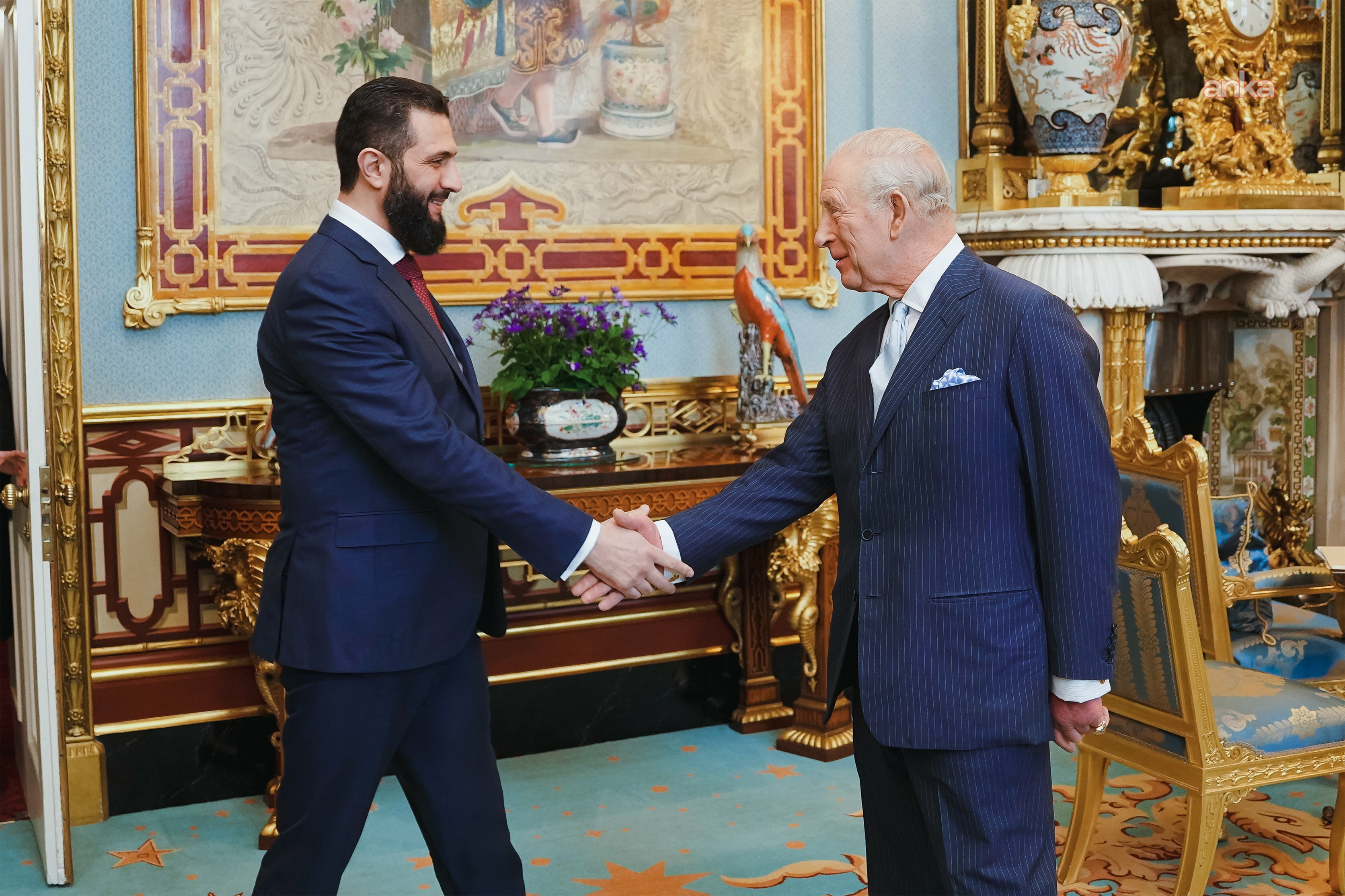 Suriye Cumhurbaşkanı Şara, Kral Charles ile görüştü