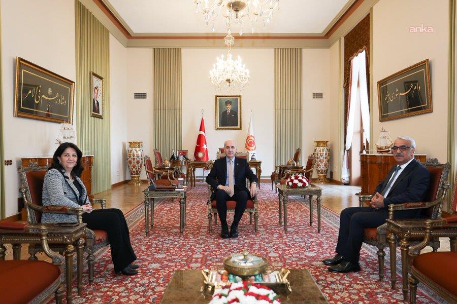 TBMM Başkanı Numan Kurtulmuş, DEM Partili Pervin Buldan ve Mithat Sancar ile bir araya geldi