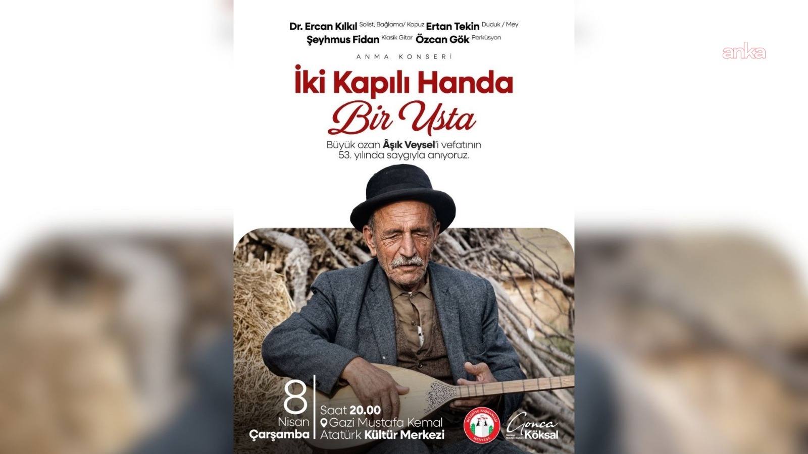 Menteşe, Âşık Veysel’i “İki Kapılı Handa Bir Usta” konseriyle anacak