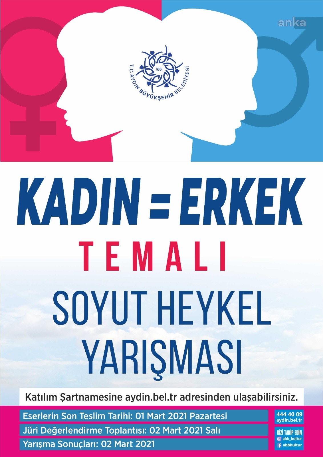 AYDIN BÜYÜKŞEHİR BELEDİYES'NDEN KADIN-ERKEK EŞİTLİĞİ TEMALI HEYKEL YARIŞMASI