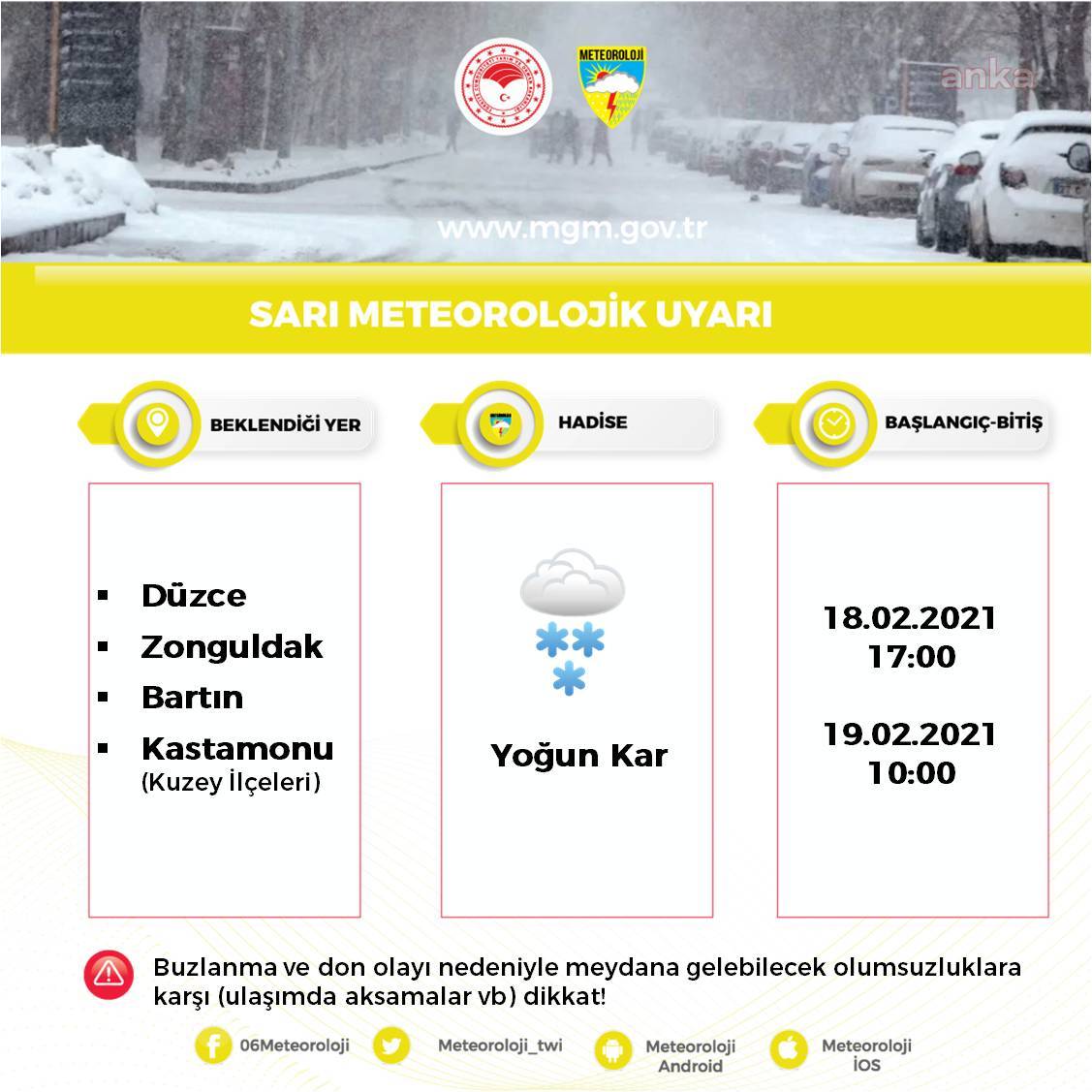METEOROLOJİ'DEN 4 İL İÇİN YOĞUN KAR YAĞIŞI UYARISI