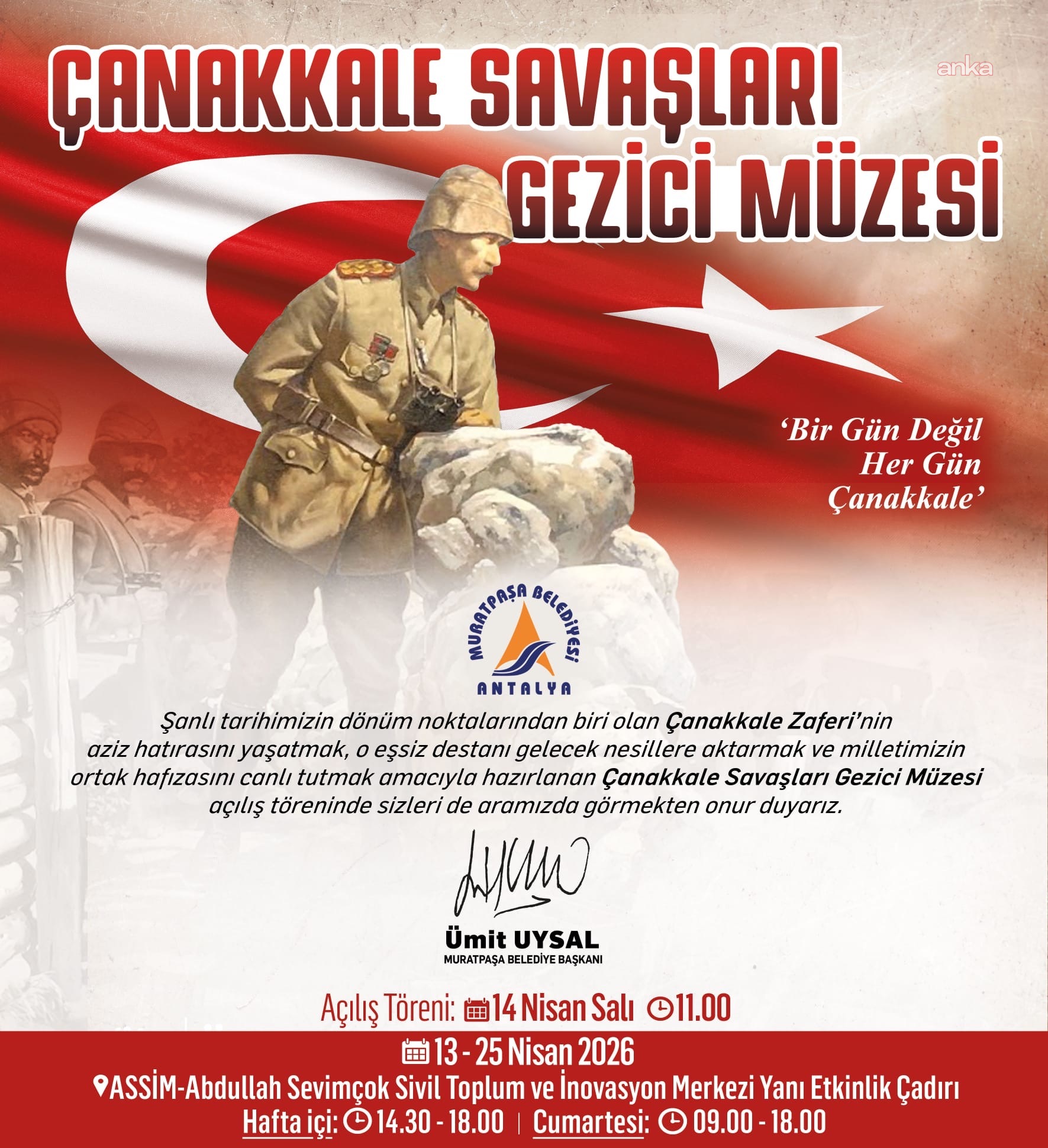 "Çanakkale Savaşları Gezici Müzesi", Muratpaşa'da kapılarını açıyor
