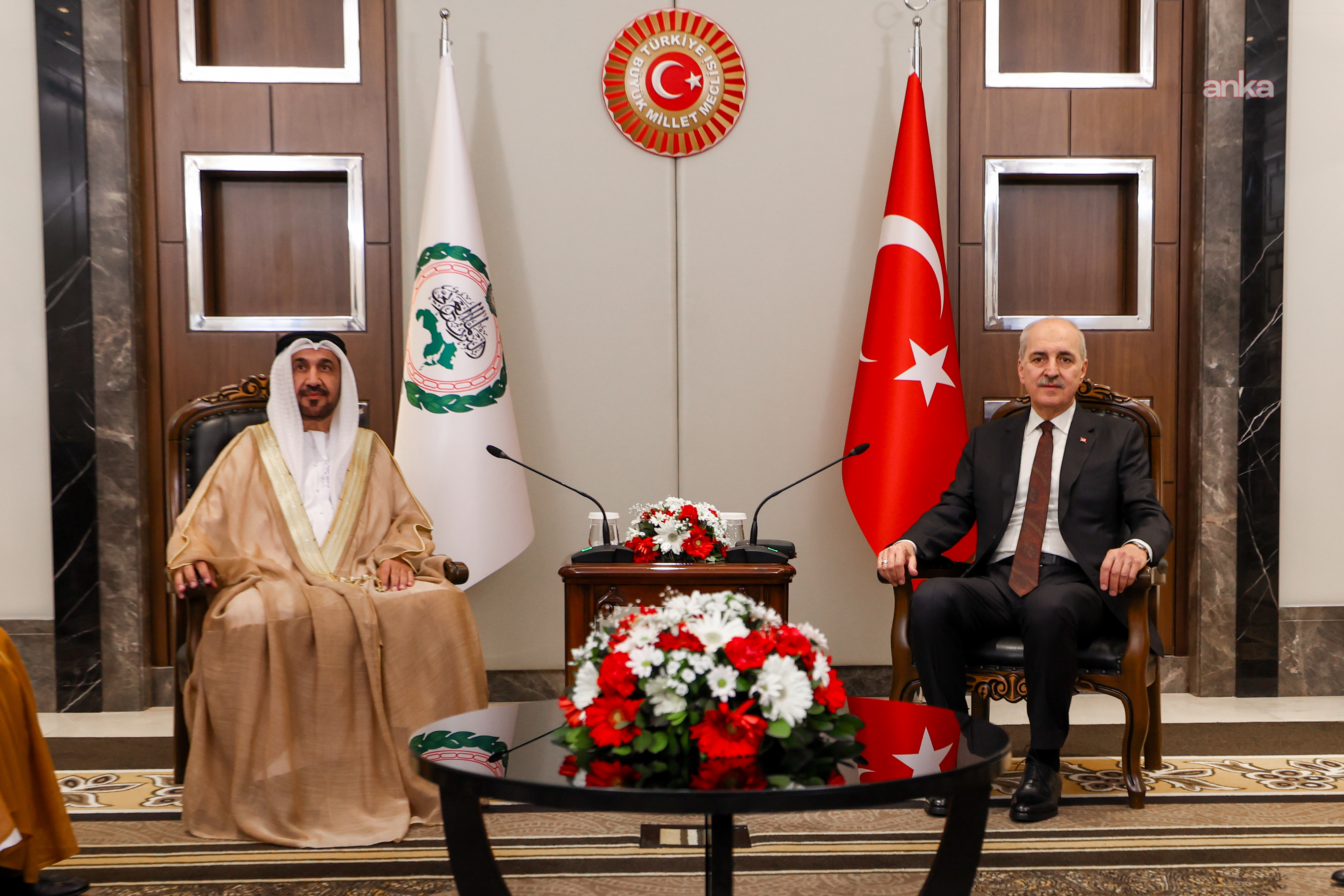 TBMM Başkanı Numan Kurtulmuş, Arap Parlamentosu Başkanı Mohamed Ahmed Alyammahi ile İstanbul'da bir araya geldi