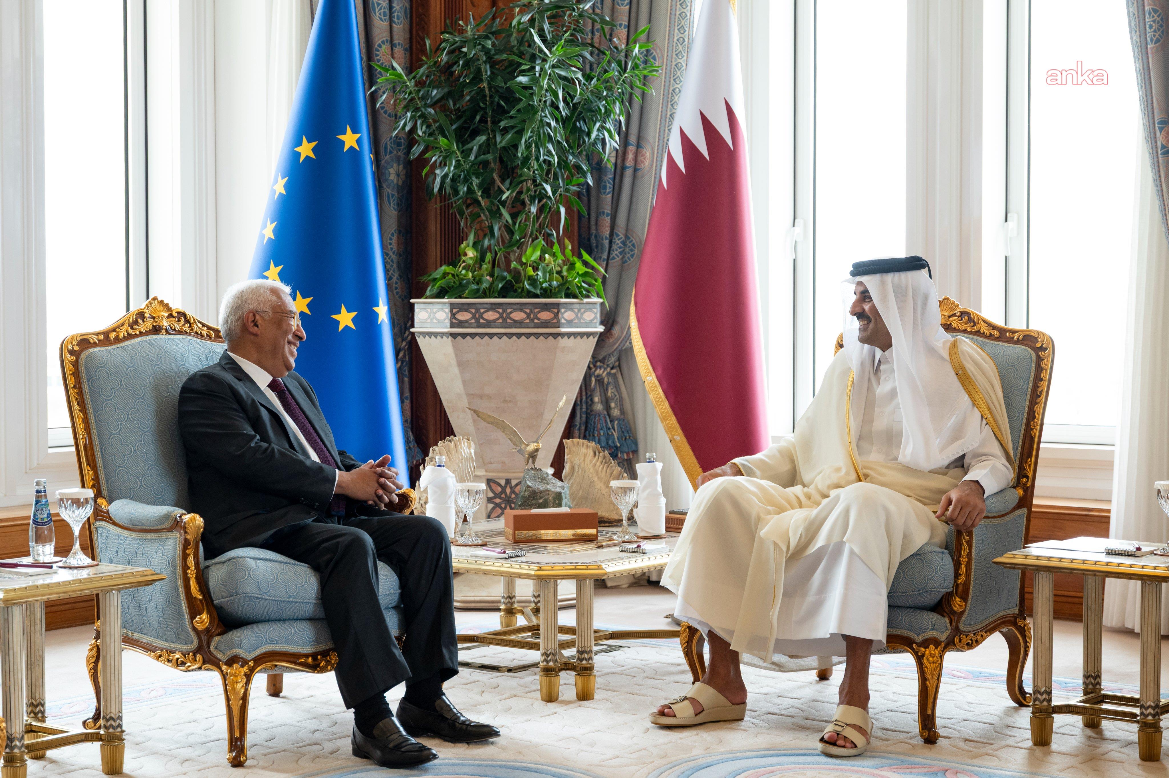 Antonio Costa, Katar Şeyhi Al Thani ile görüştü: "Sürdürülebilir bir barış ve Hürmüz Boğazı'nda seyir özgürlüğünün yeniden sağlanmasını ele aldık"