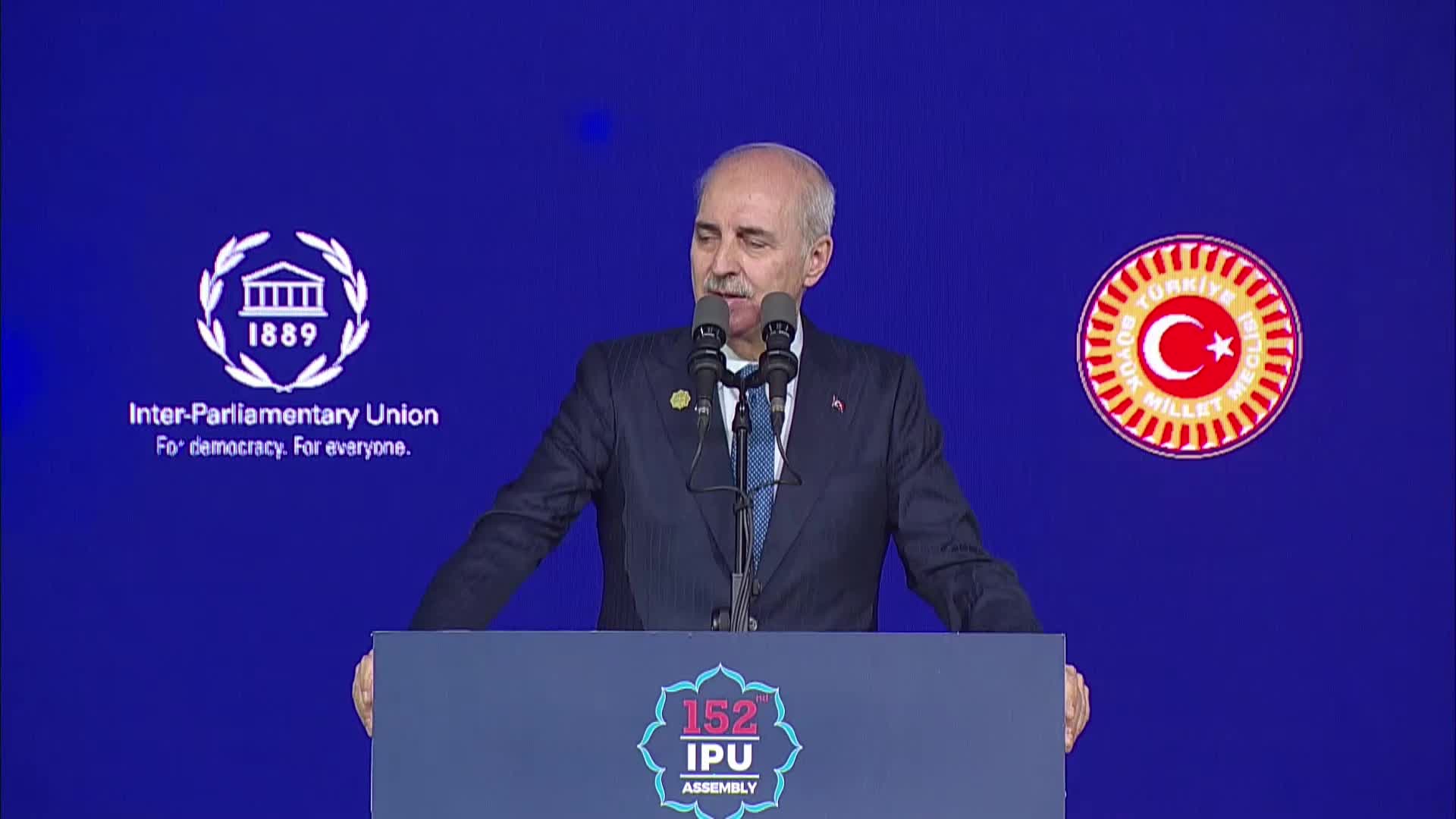 TBMM Başkanı Kurtulmuş: "BM ne işe yarar? Şahit olduğumuz bu yakın dönemde dünyanın neresinde, hangi çatışmayı sonlandırabilmiş, hangi savaşı sona erdirebilmiştir?"