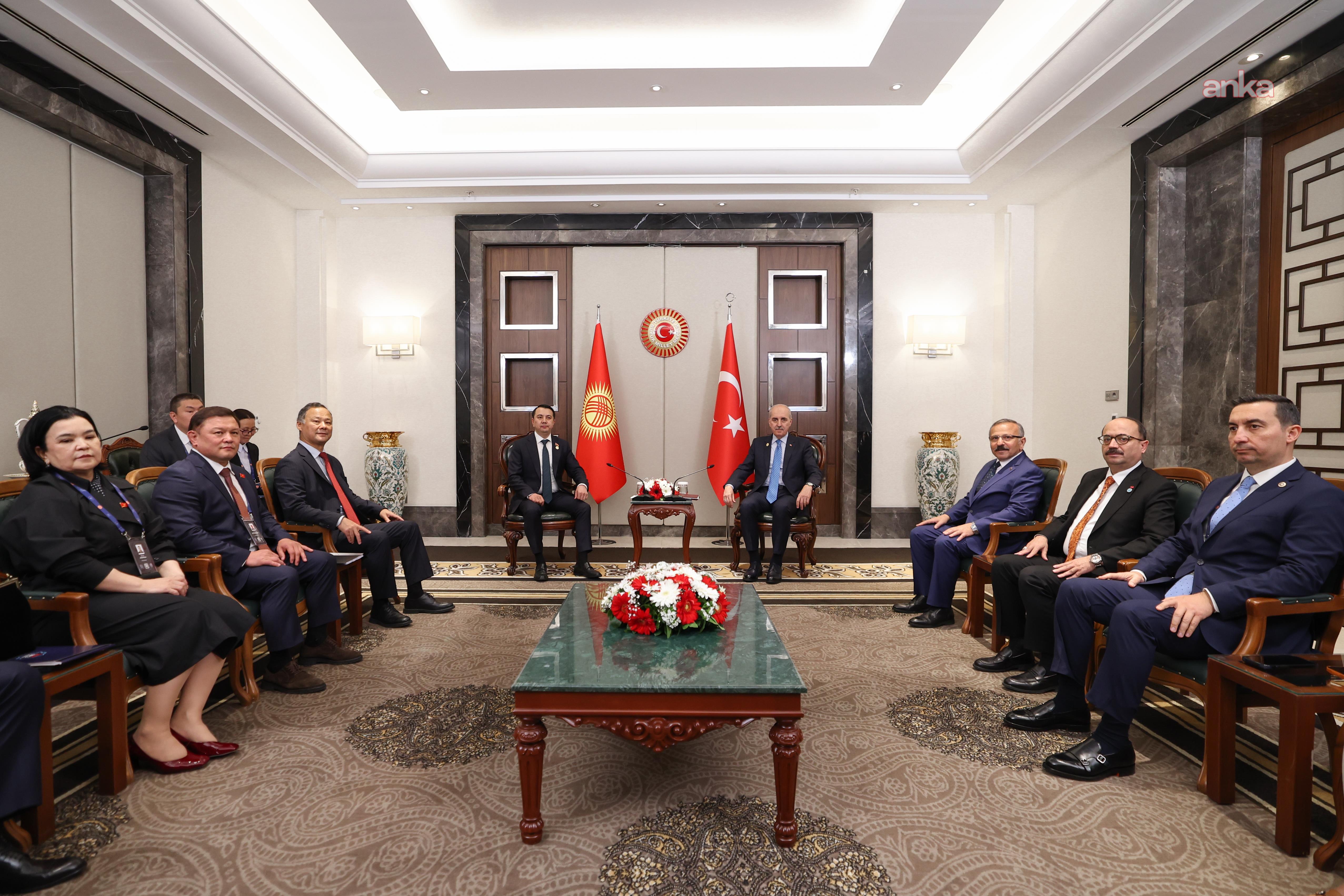 TBMM Başkanı Kurtulmuş, Kırgızistan Jogorku Keneş Başkanı Mamataliyev ile görüştü