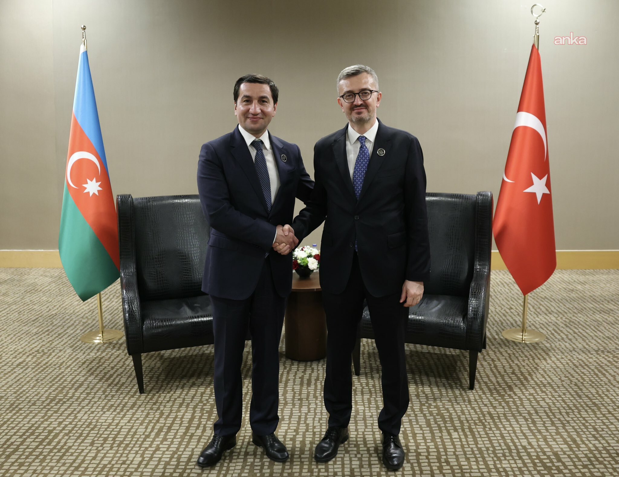 Azerbaycan Cumhurbaşkanı Yardımcısı Haciyev, Burhanettin Duran ve Akif Çağatay Kılıç ile görüştü