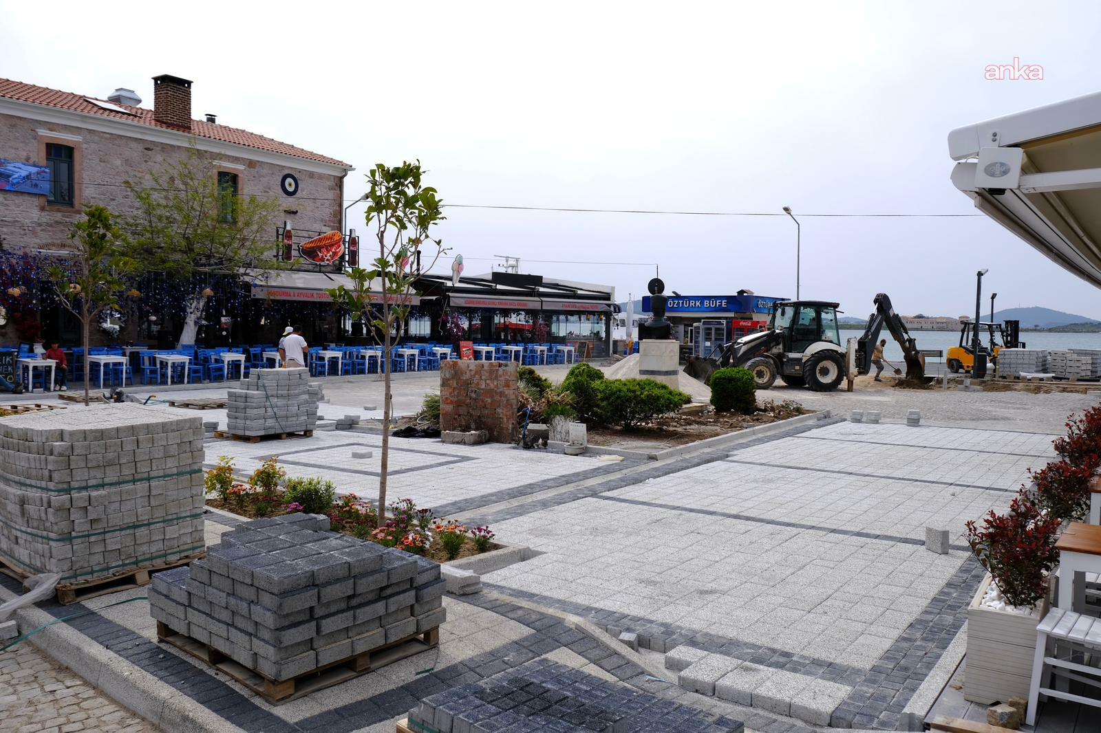 Ayvalık Belediyesi, Cunda Adası'na 34 bin 200 metrekare kilit taşı döşedi