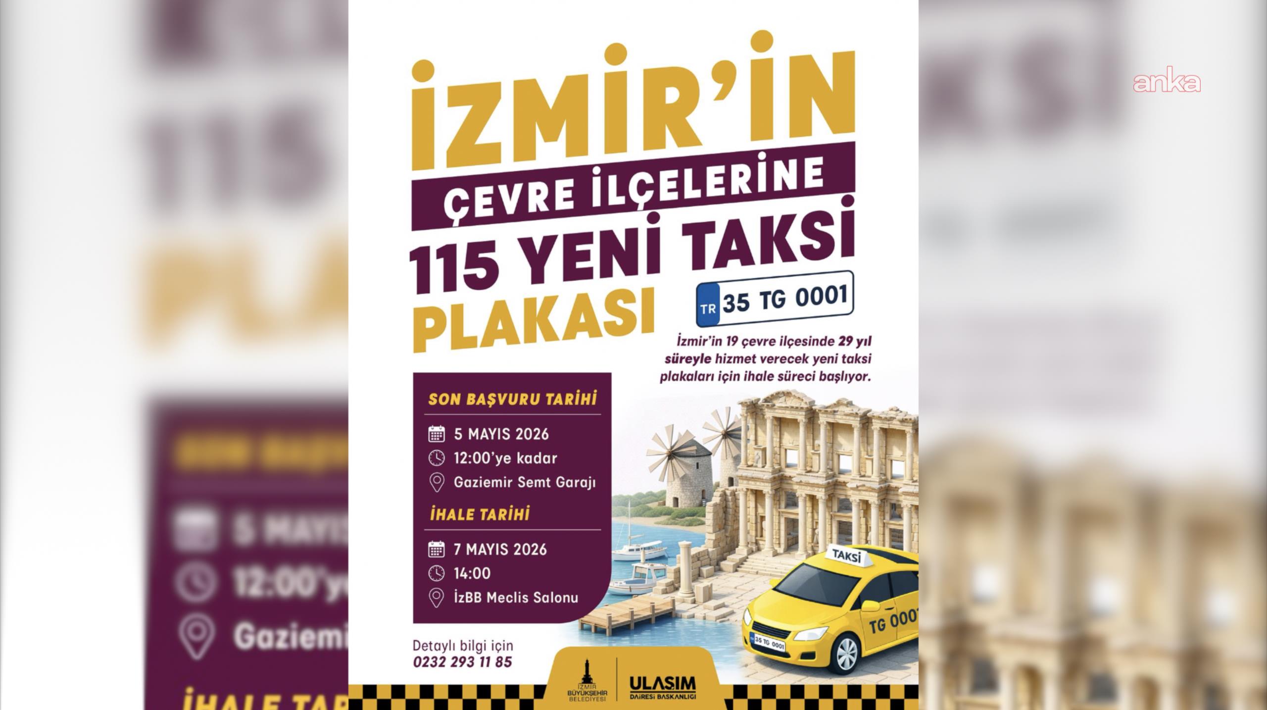 İzmir’in çevre ilçelerine 115 yeni taksi geliyor