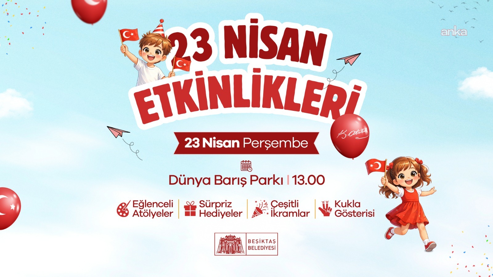 Beşiktaş’ta 23 Nisan, Dünya Barış Parkı’nda kutlanacak
