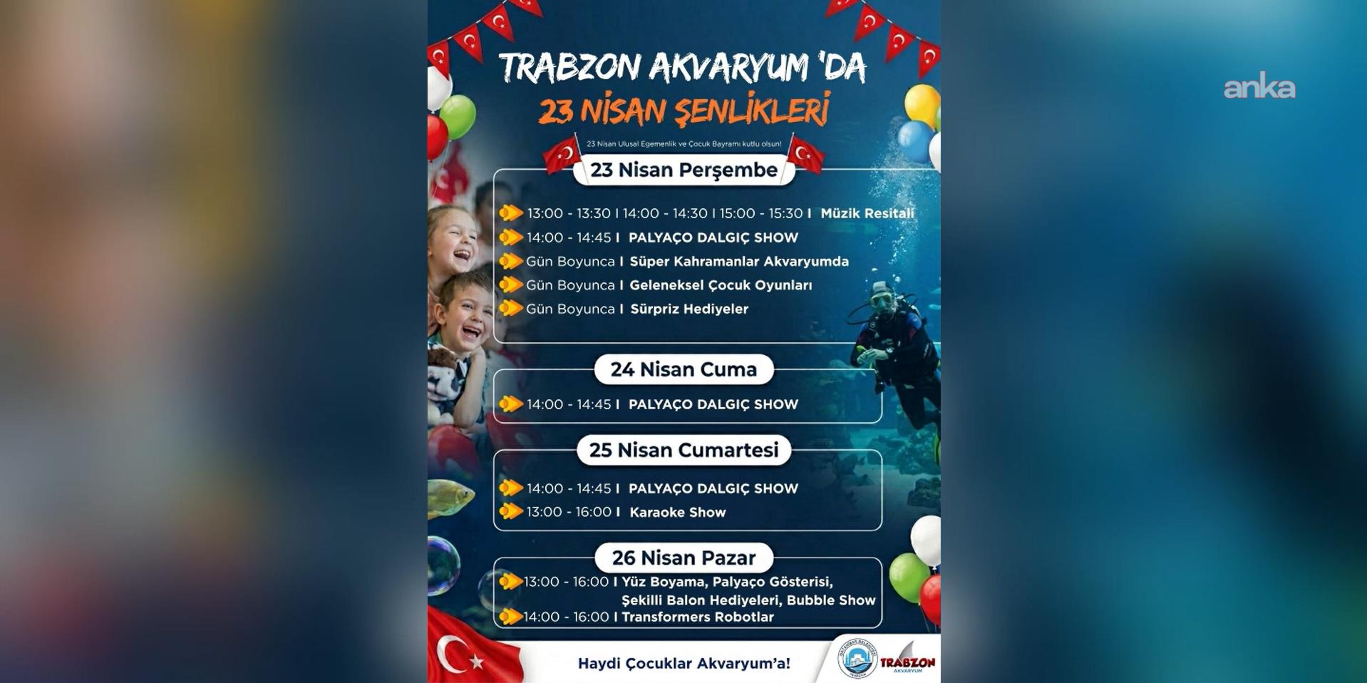 Ortahisar'da 23 Nisan coşkusu, Trabzon Akvaryum’da yaşanacak