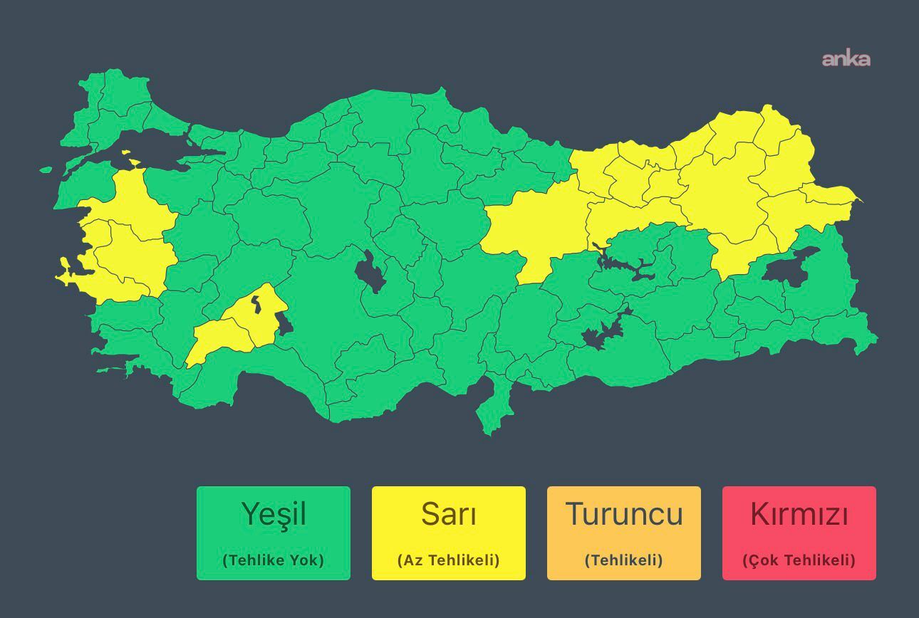 İçişleri Bakanlığı'ndan 23 Nisan için kuvvetli yağış ve fırtına uyarısı