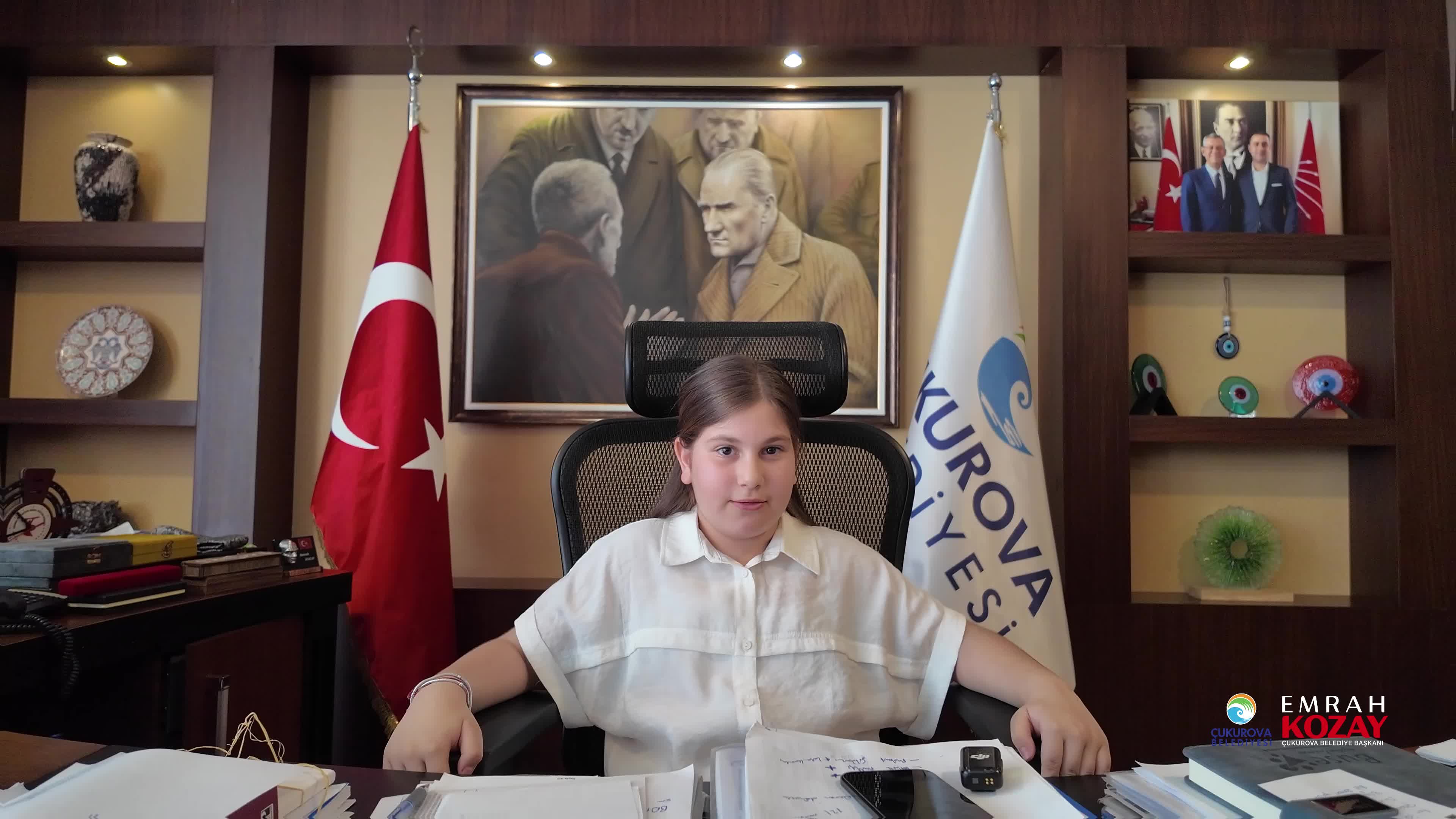 Çukurova Belediye Başkanı Kozay, koltuğunu çocuklara devretti