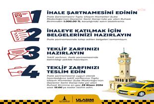 11 ilçeye 100 taksi plakası için ihale başvuruları devam ediyor