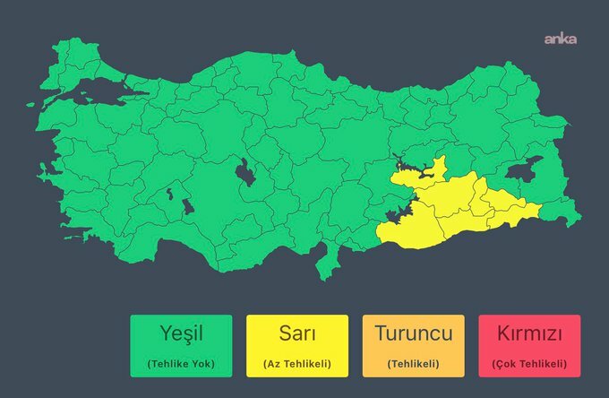 Şanlıurfa, Elazığ, Diyarbakır, Batman, Siirt, Mardin ve Şırnak'ta kuvvetli gök gürültülü sağanak yağış bekleniyor